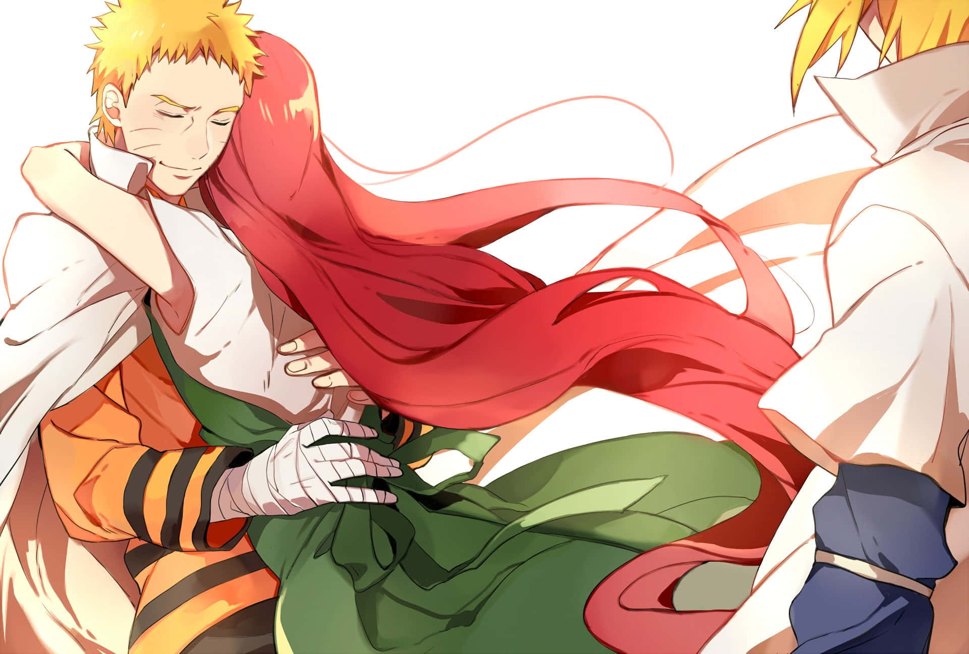Kushina Uzumaki, spiky blonde hair, flowing red hair, Full HD Desktop Wallpaper