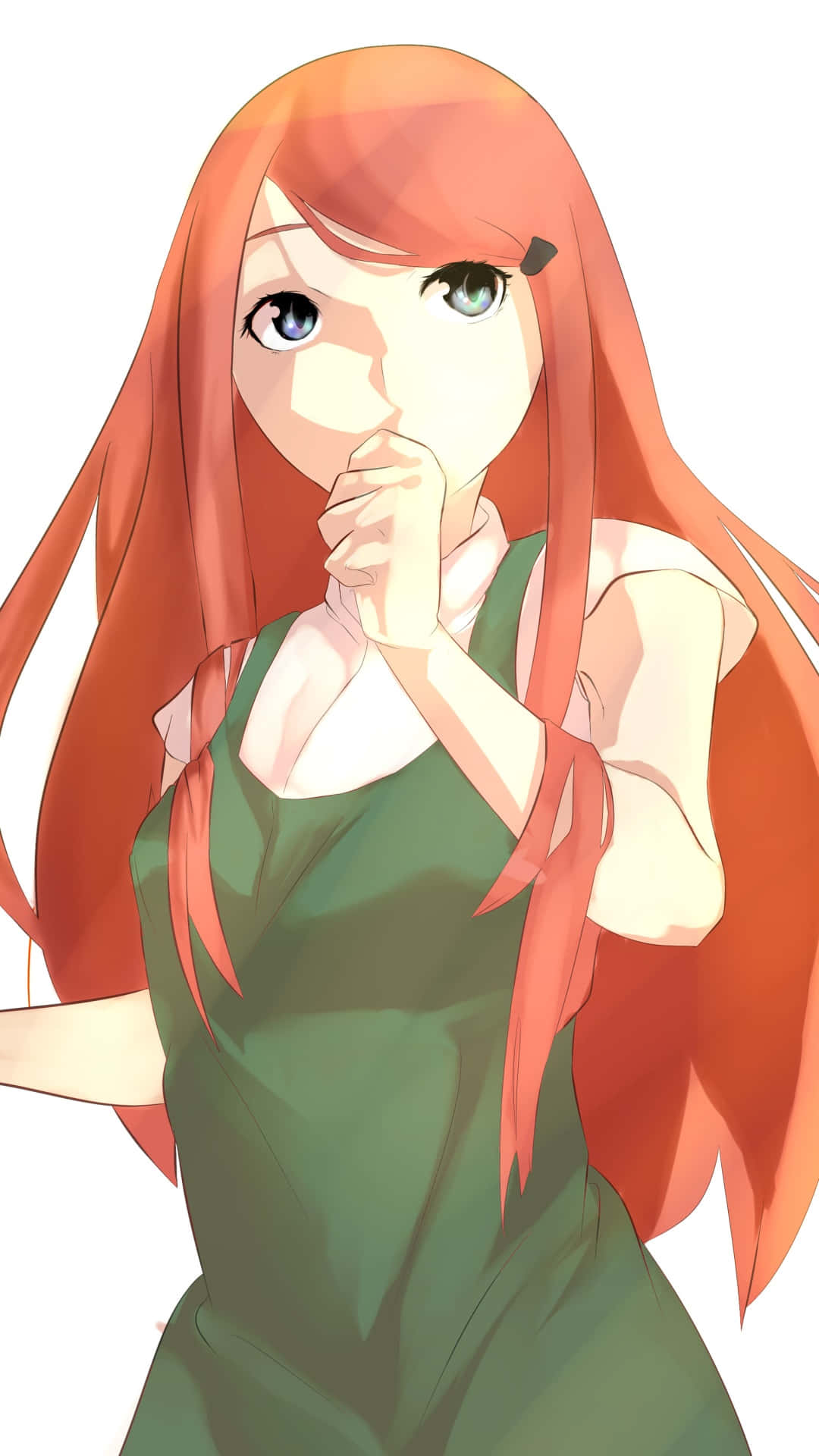 Kushina Uzumaki, long orange hair, green eyes, Full HD Phone Wallpaper