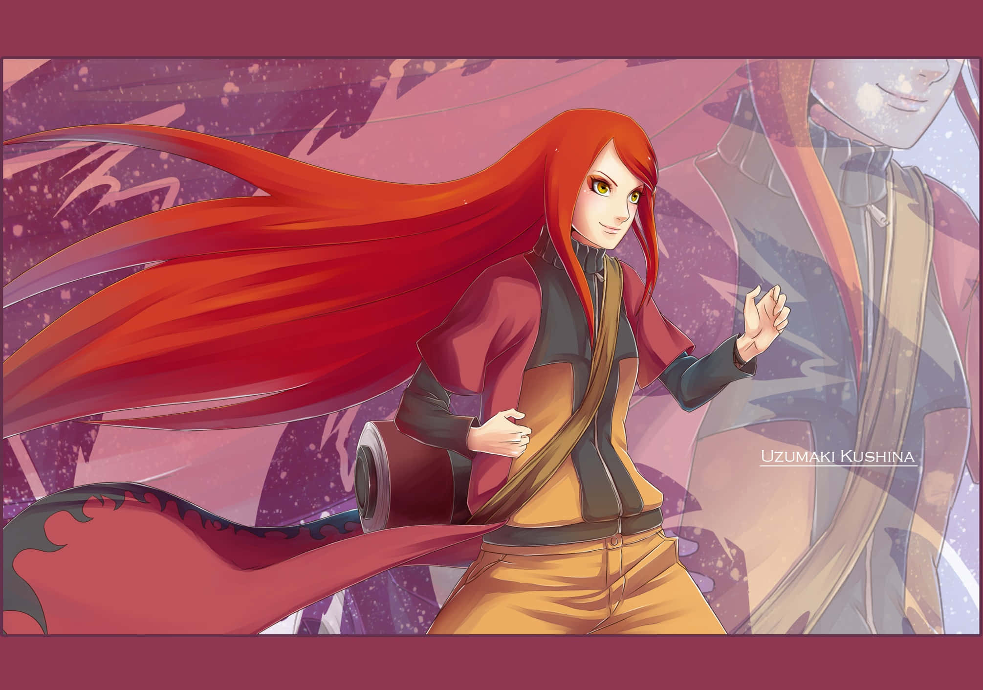 Kushina Uzumaki, red hair, yellow eyes, Full HD Desktop Wallpaper
