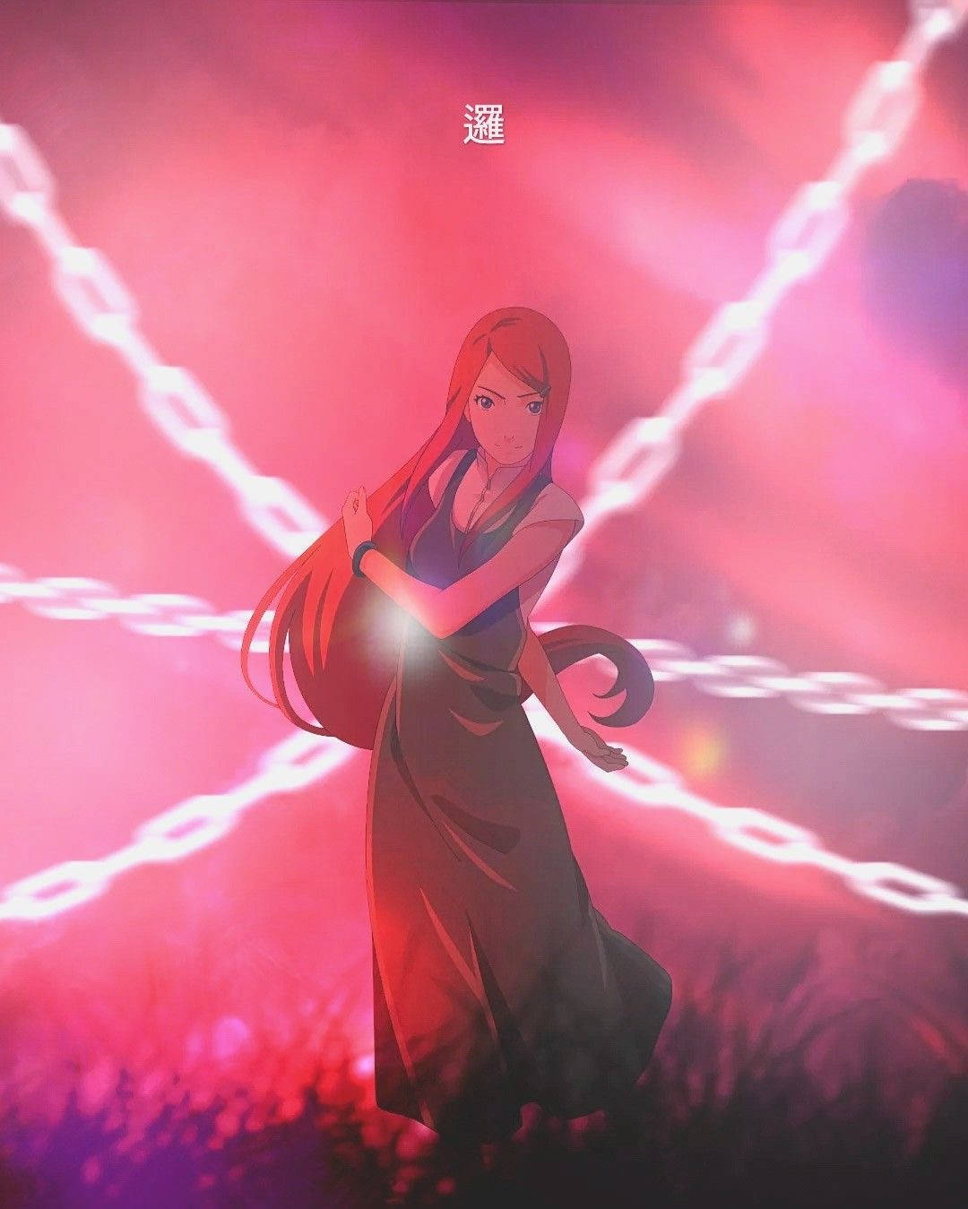 Kushina Uzumaki, red-haired anime girl, dark dress, HD Phone Wallpaper