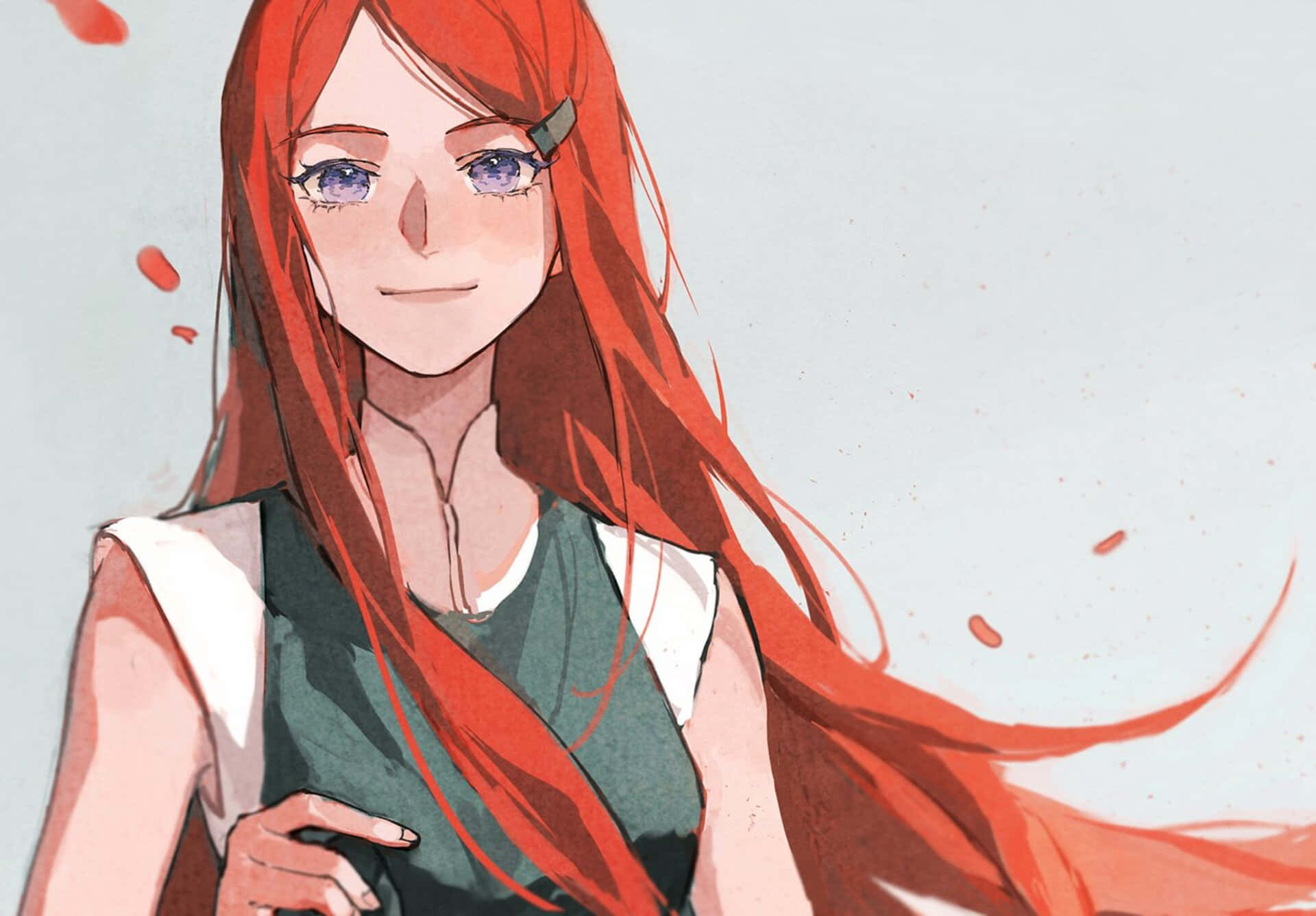 Kushina Uzumaki, red hair, purple eyes, Full HD Desktop Wallpaper