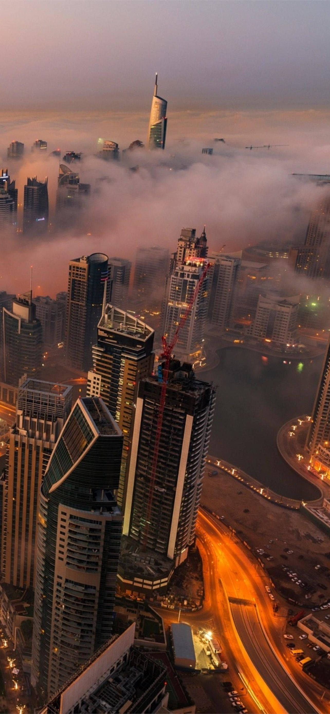 Kuwait, aerial view, futuristic city skyline, 2K Phone Wallpaper