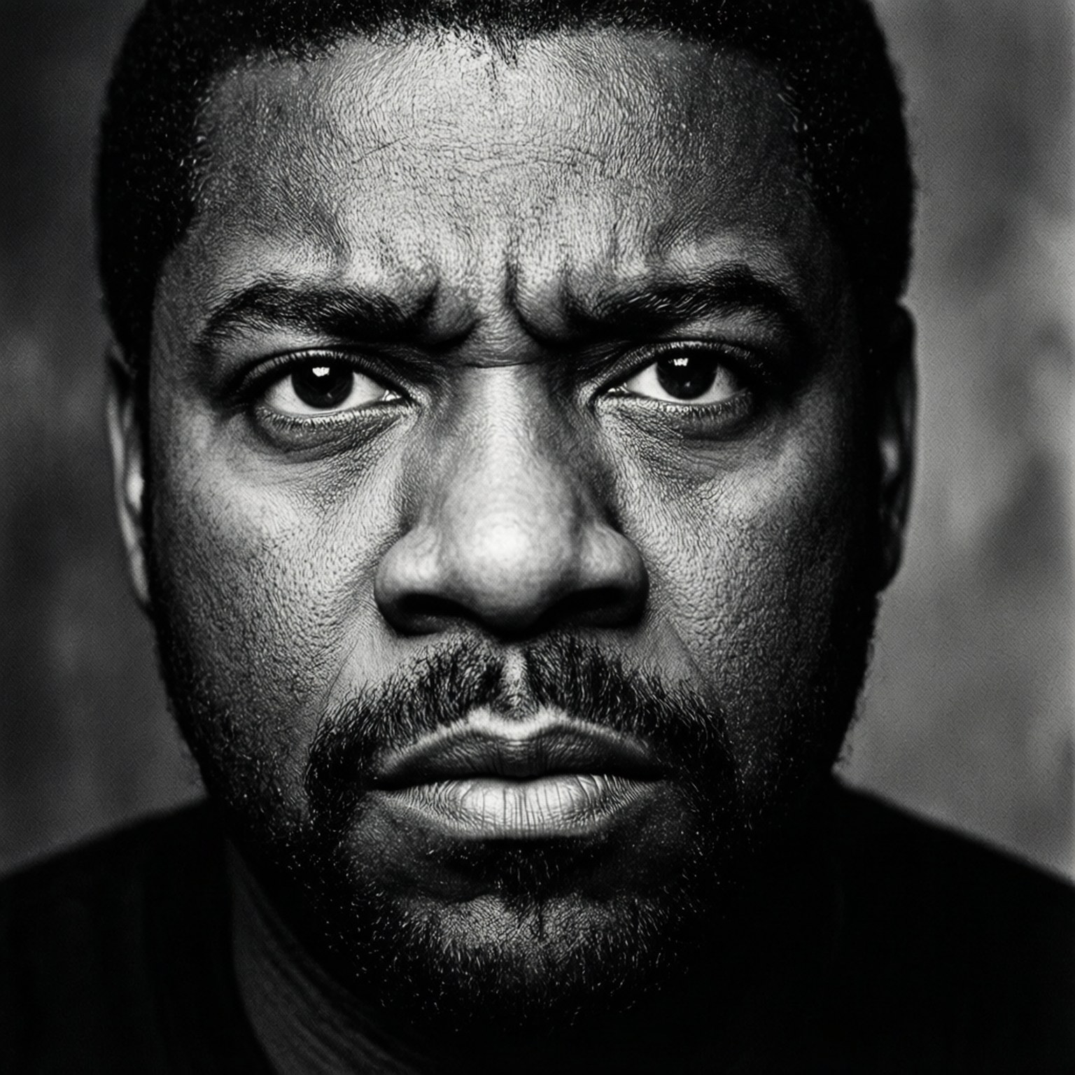 Kwame Kilpatrick, intense gaze, black and white portrait, HD Desktop Wallpaper