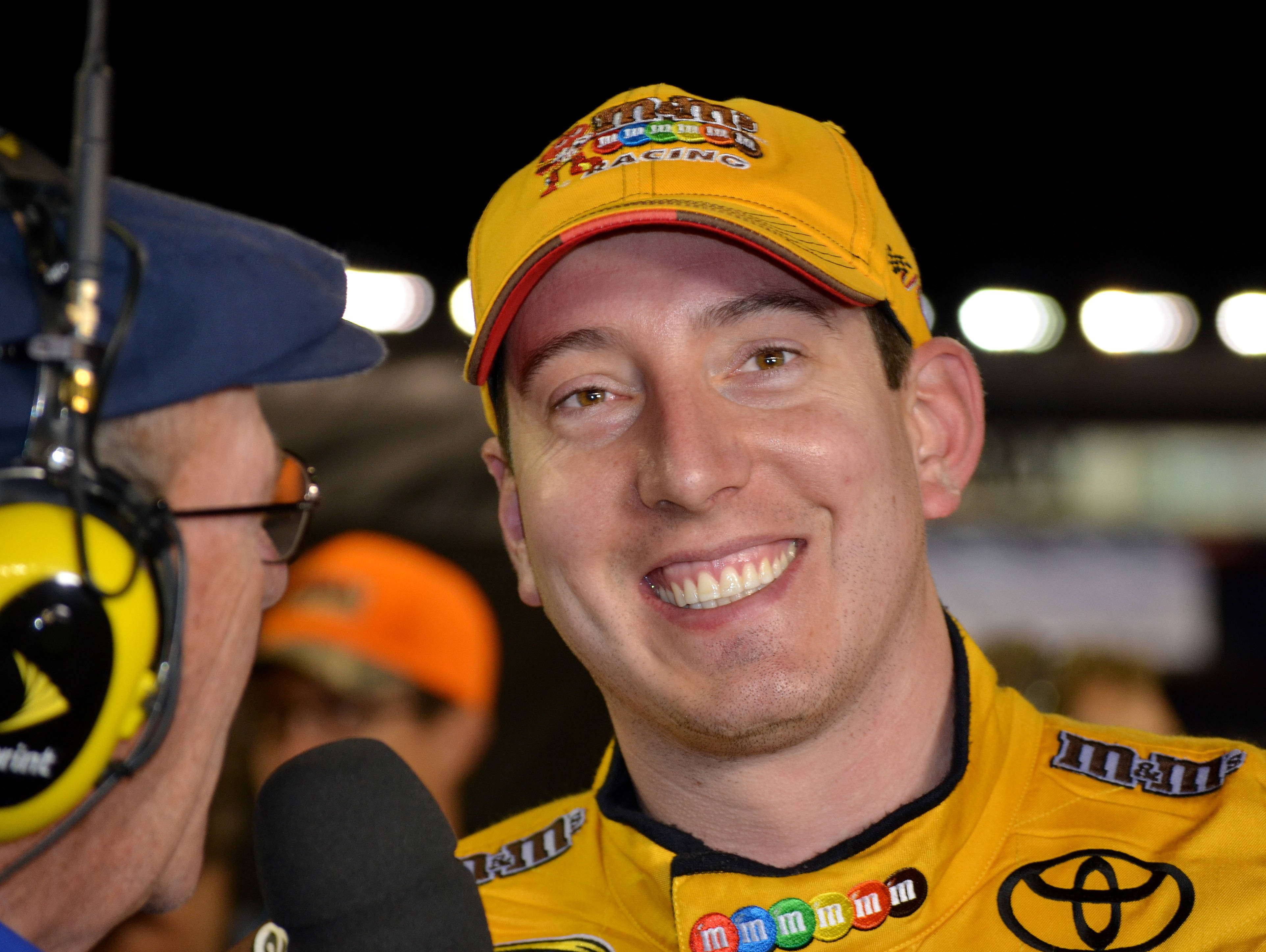 Kyle Busch, NASCAR driver, yellow M&M's Toyota uniform, 4K Desktop Wallpaper