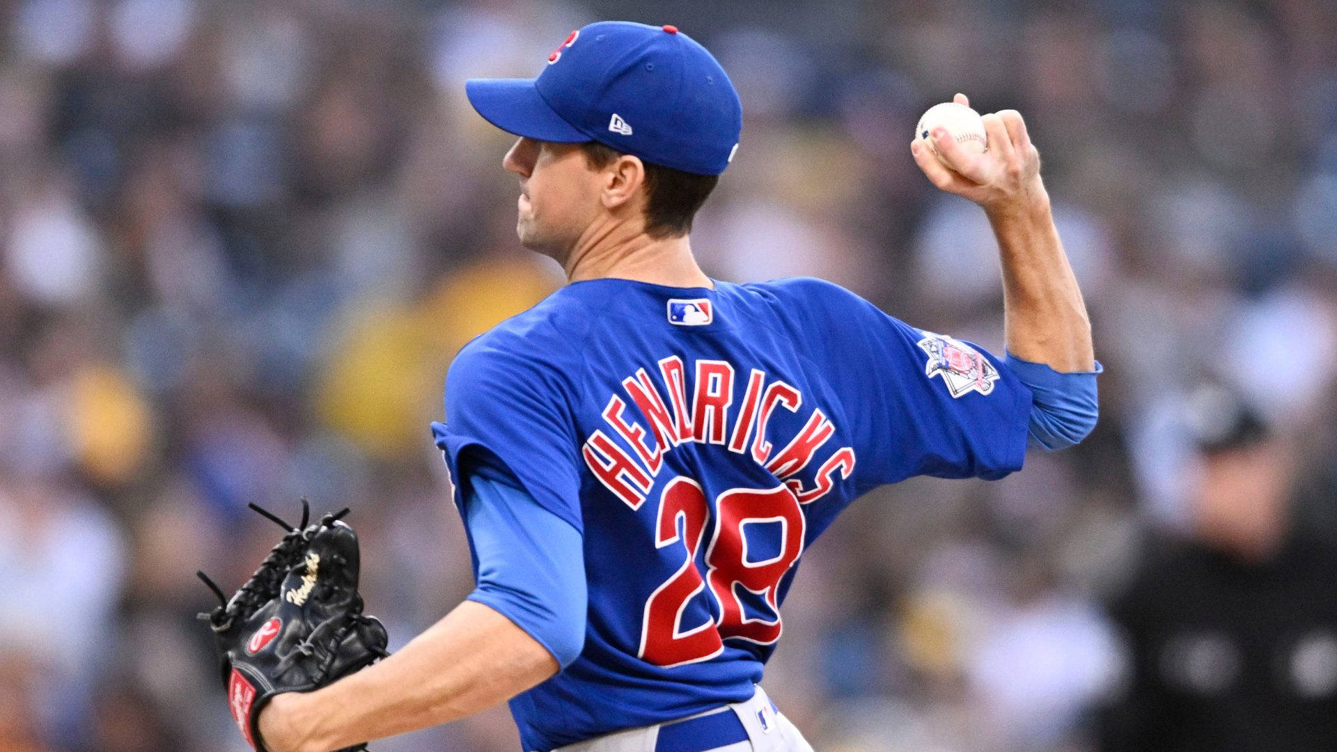 Kyle Hendricks, blue uniform, number 29, Full HD Desktop Wallpaper