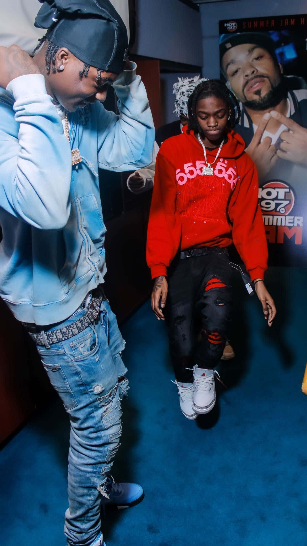 Kyle Richh, streetwear, blue carpet, Full HD Phone Wallpaper
