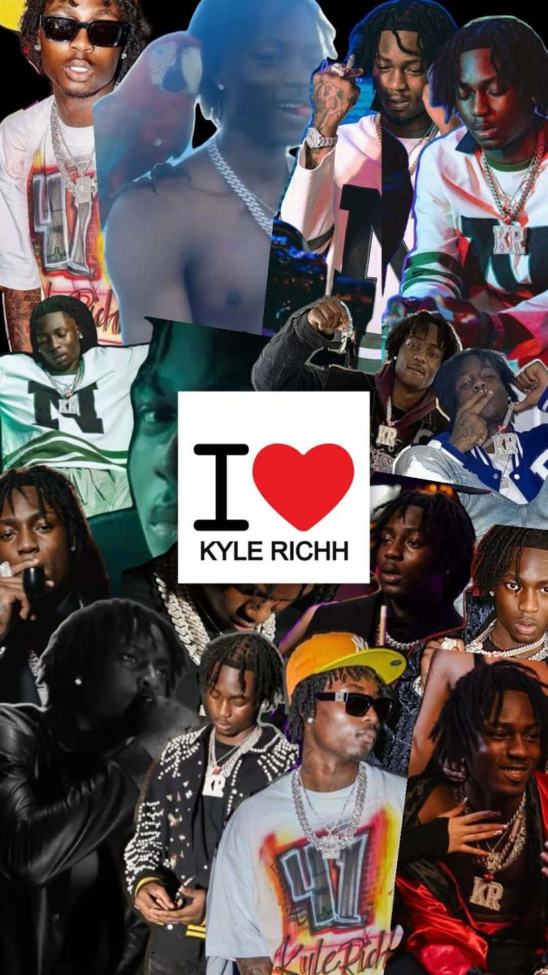 Kyle Richh, I heart Kyle Richh logo, collage, Full HD Phone Wallpaper