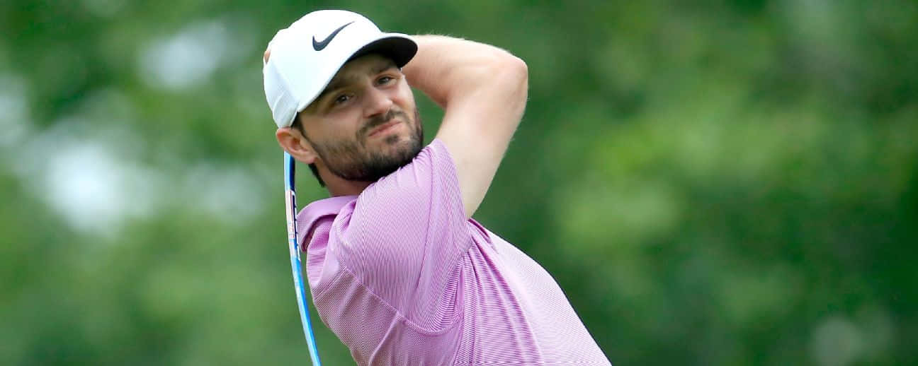 Kyle Stanley, blue golf club, pink shirt, HD Desktop Wallpaper