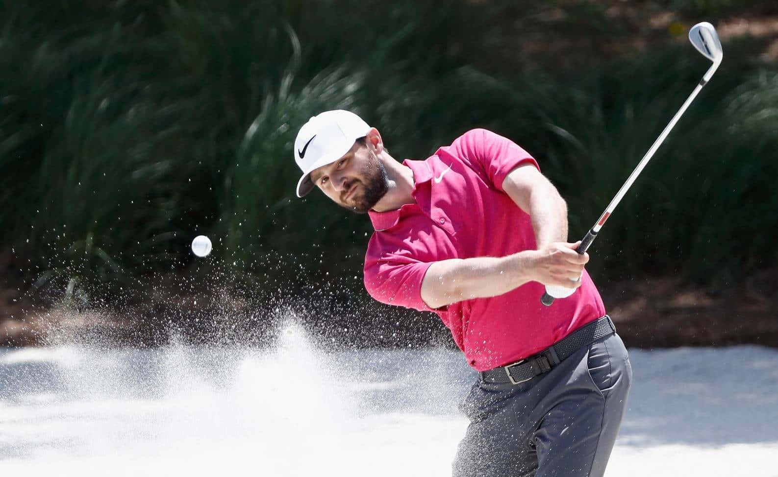 Kyle Stanley, golf sand, pink shirt, HD Desktop Wallpaper