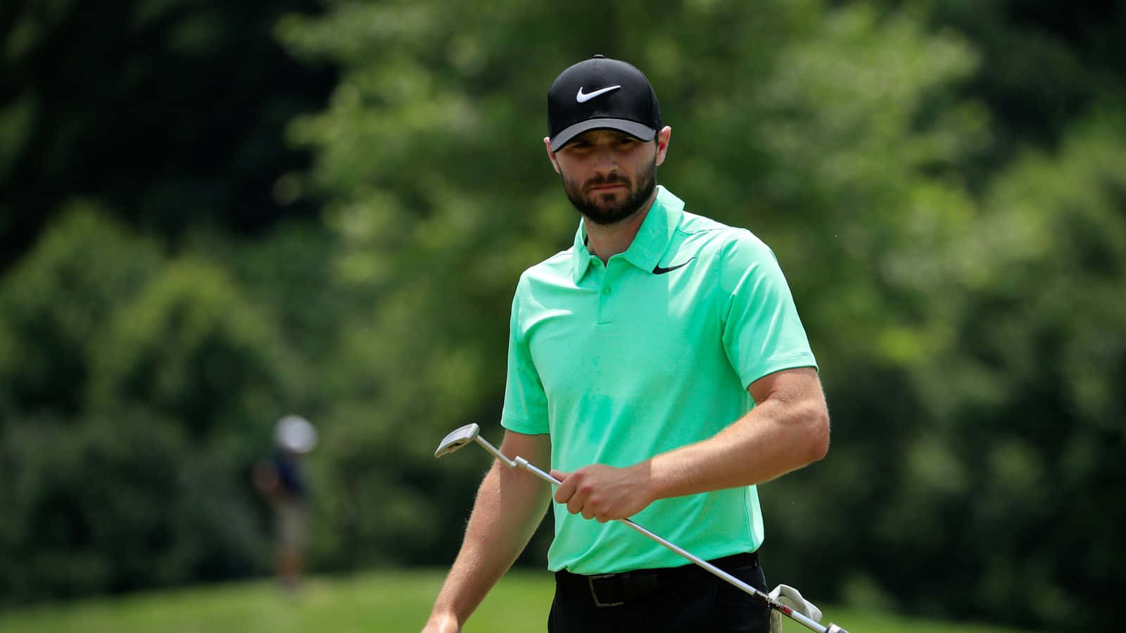 Kyle Stanley, golf club, bright green shirt, HD Desktop Wallpaper