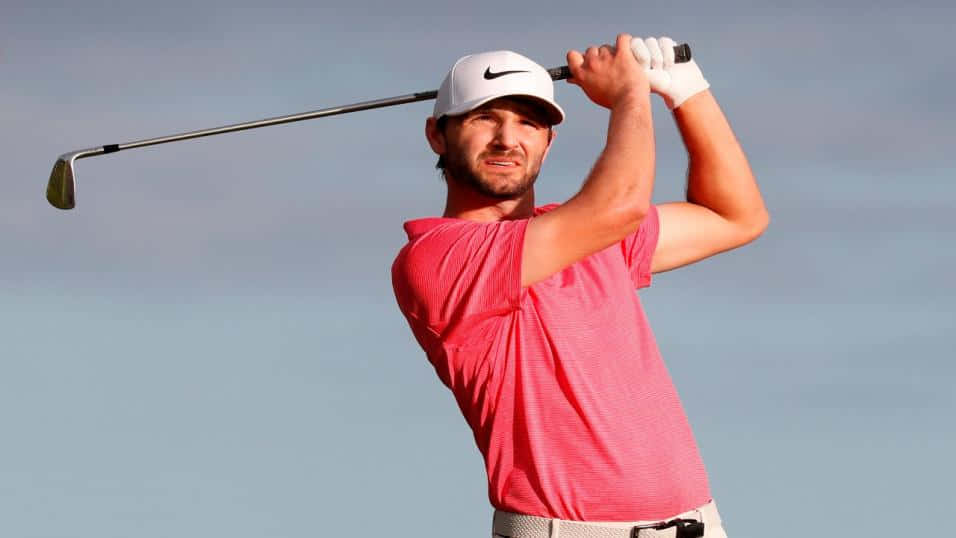 Kyle Stanley, pink shirt, white cap, SD Desktop Wallpaper