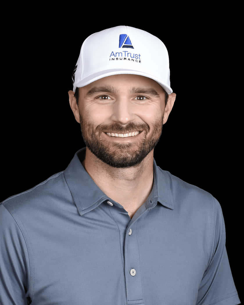 Kyle Stanley, white AmTrust Insurance cap, blue polo shirt, SD Phone Wallpaper
