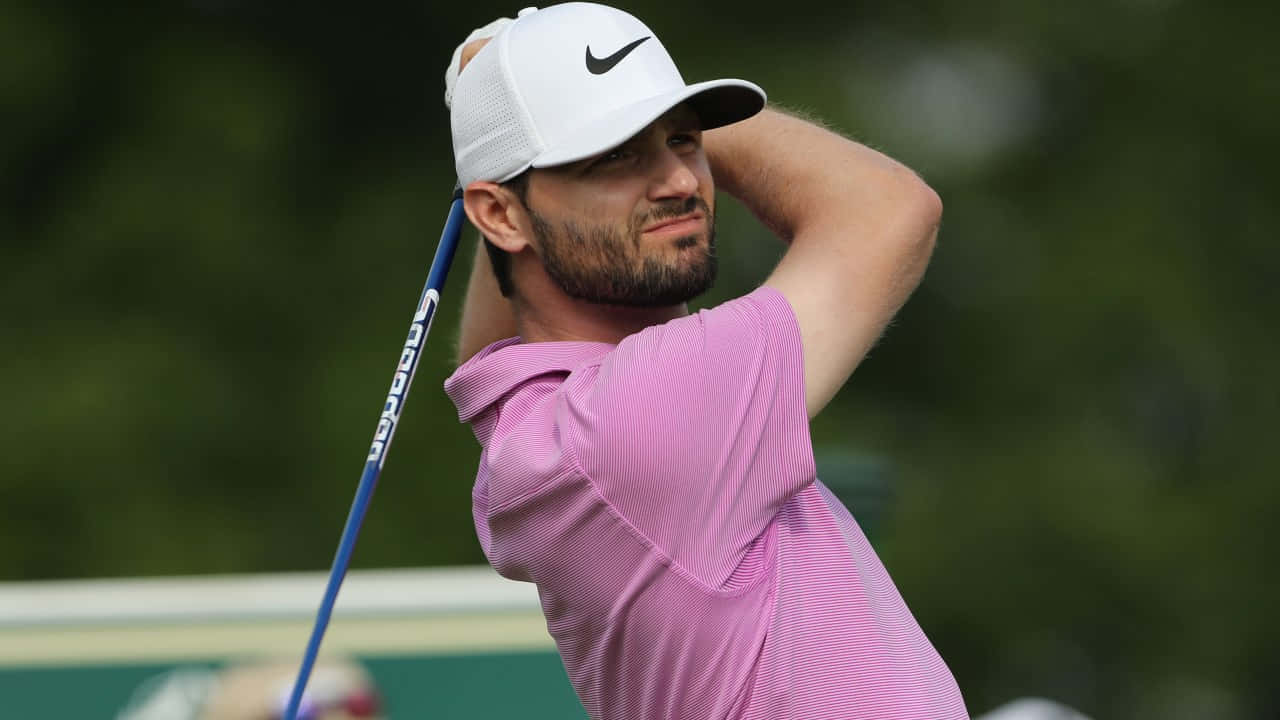 Kyle Stanley, pink shirt, white cap, HD Desktop Wallpaper