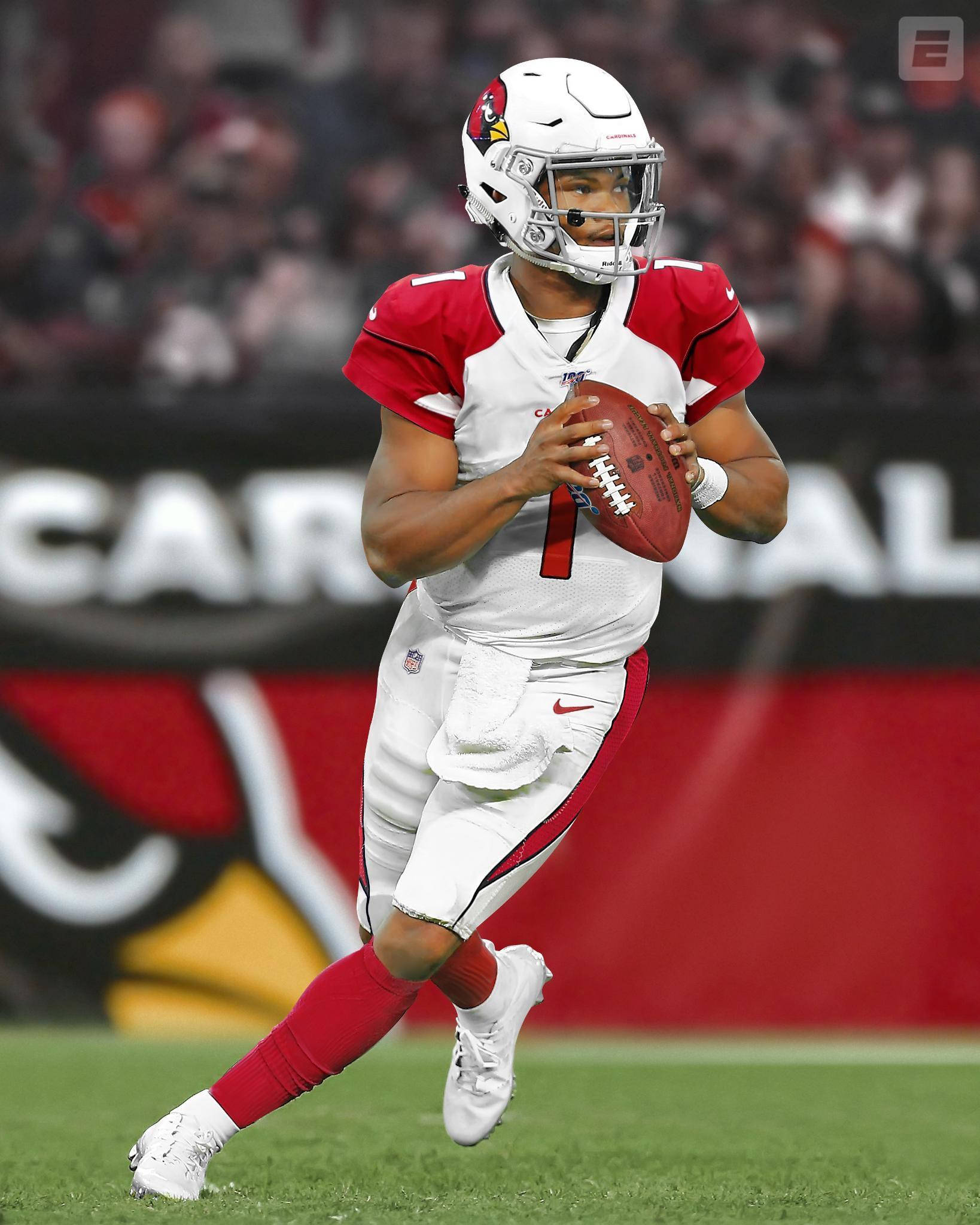 Kyler Murray, white Cardinals uniform, red and white uniform, Full HD Phone Wallpaper