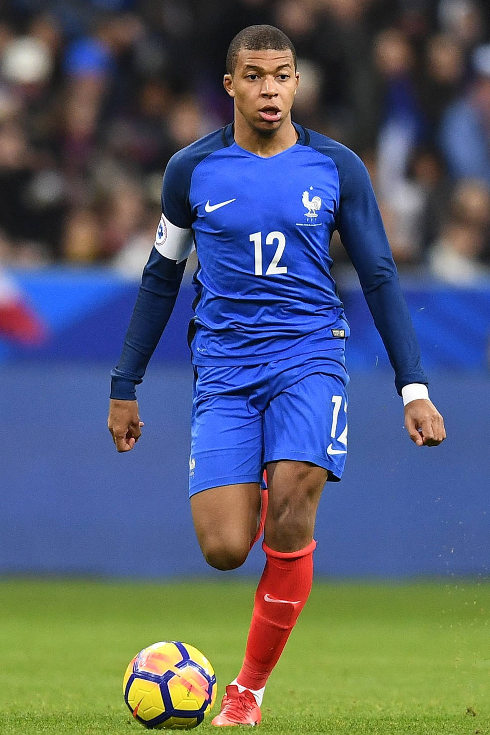 Kylian Mbappe, blue jersey, number 12, HD Phone Wallpaper