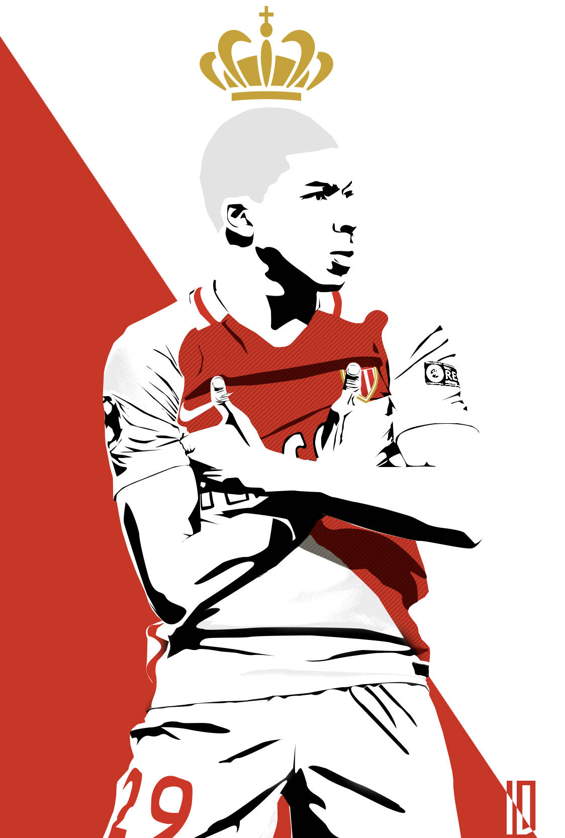 Kylian Mbappe, red and white jersey, gold crown, HD Phone Wallpaper