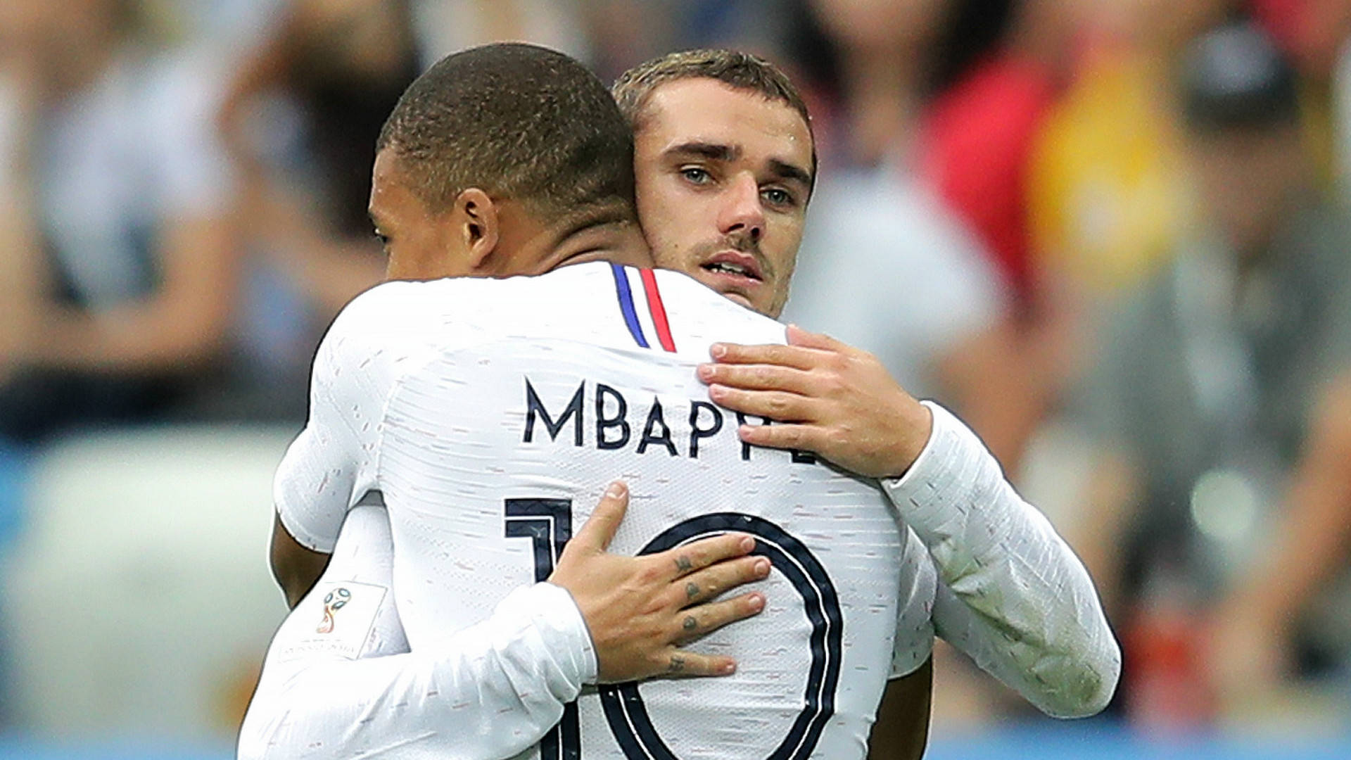 Kylian Mbappe, white jersey, MBAPPE, Full HD Desktop Wallpaper