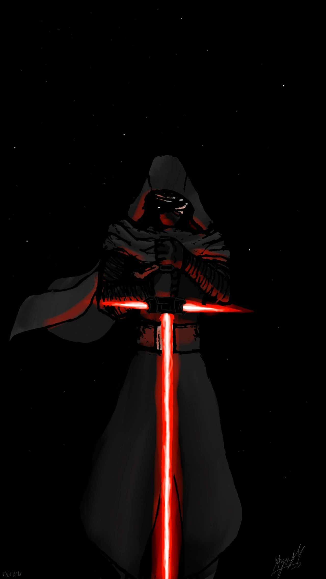Kylo Ren, 4K, red lightsaber, Full HD Phone Wallpaper
