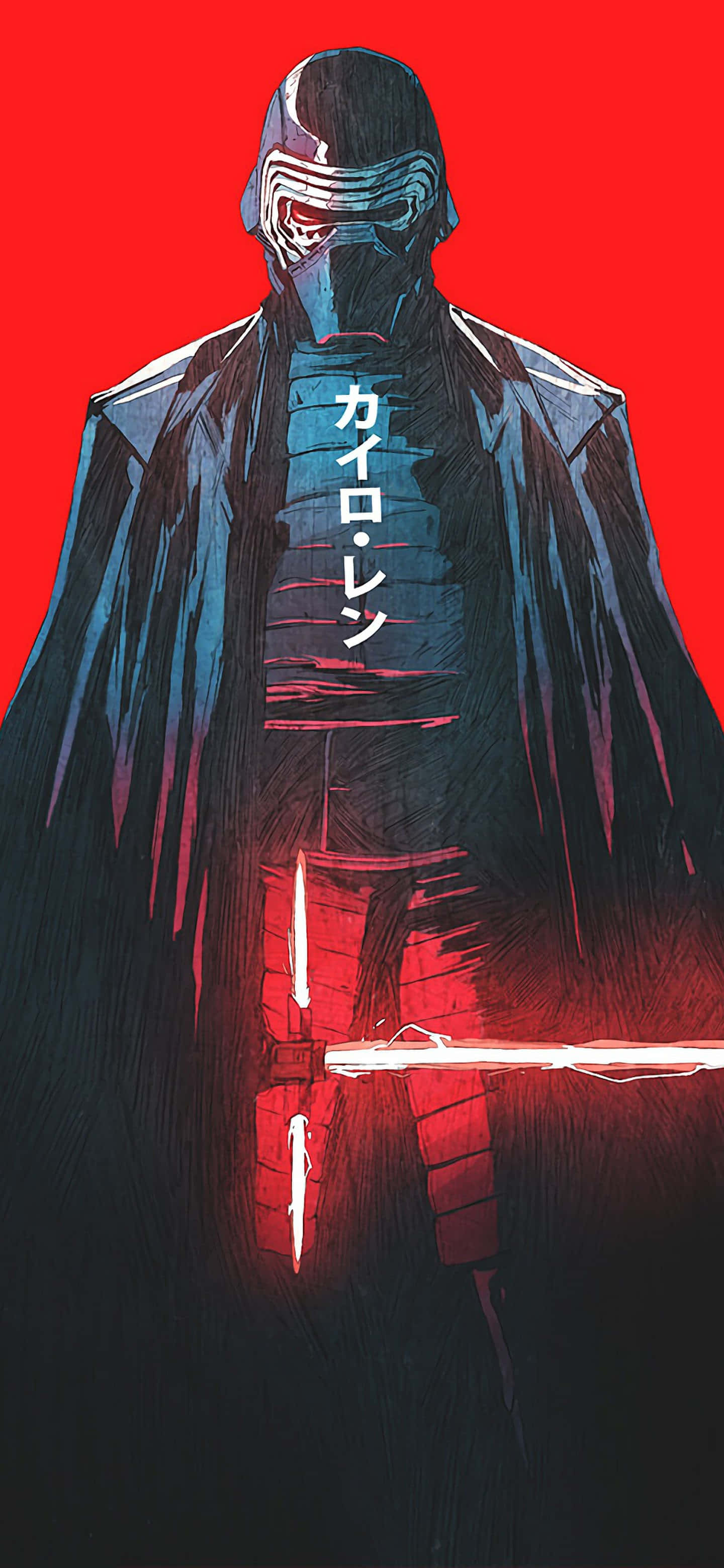 Kylo Ren, red lightsaber, dark cloak, 2K Phone Wallpaper