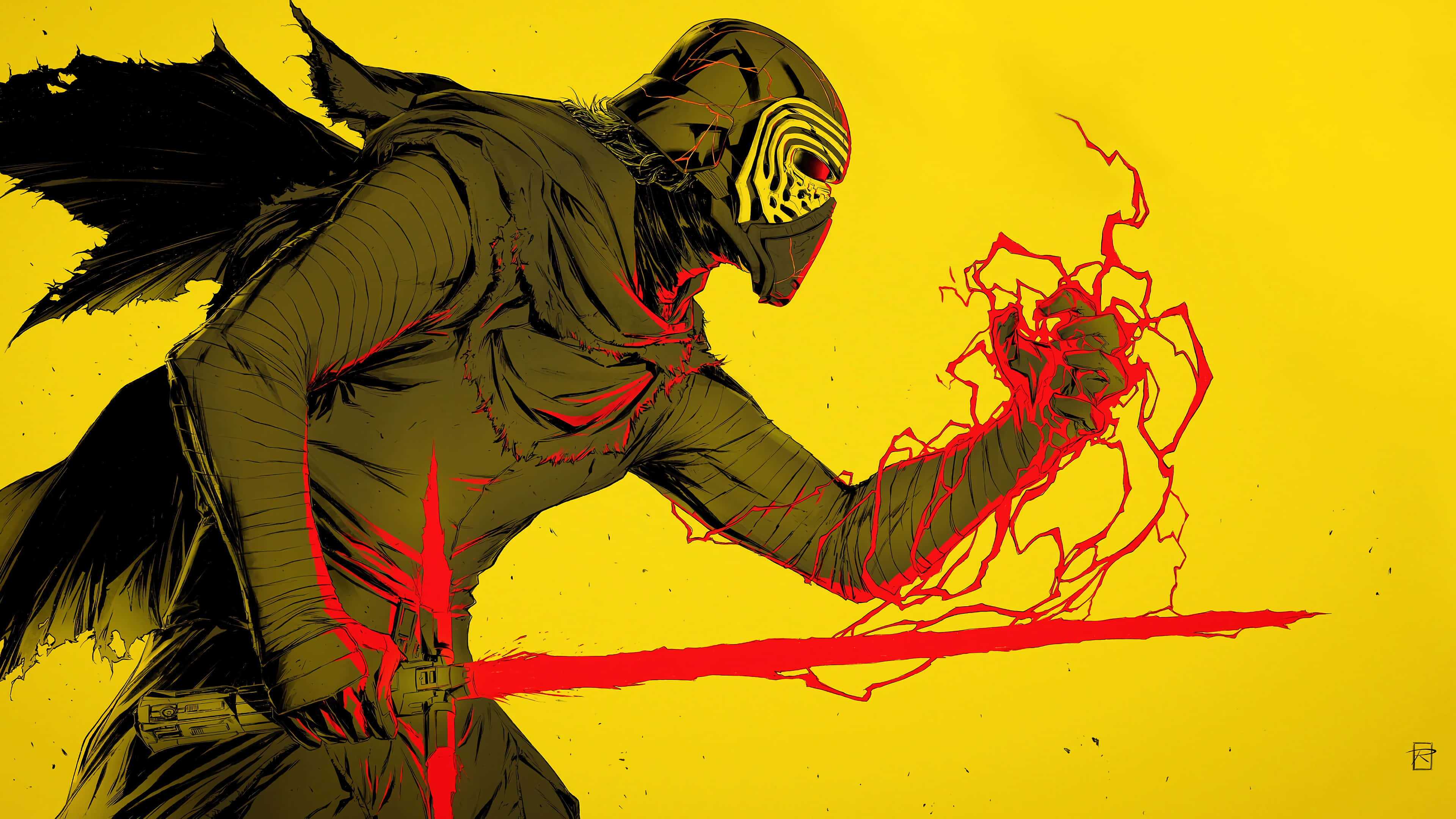 Kylo Ren, dark armor, red energy, 4K Desktop Wallpaper