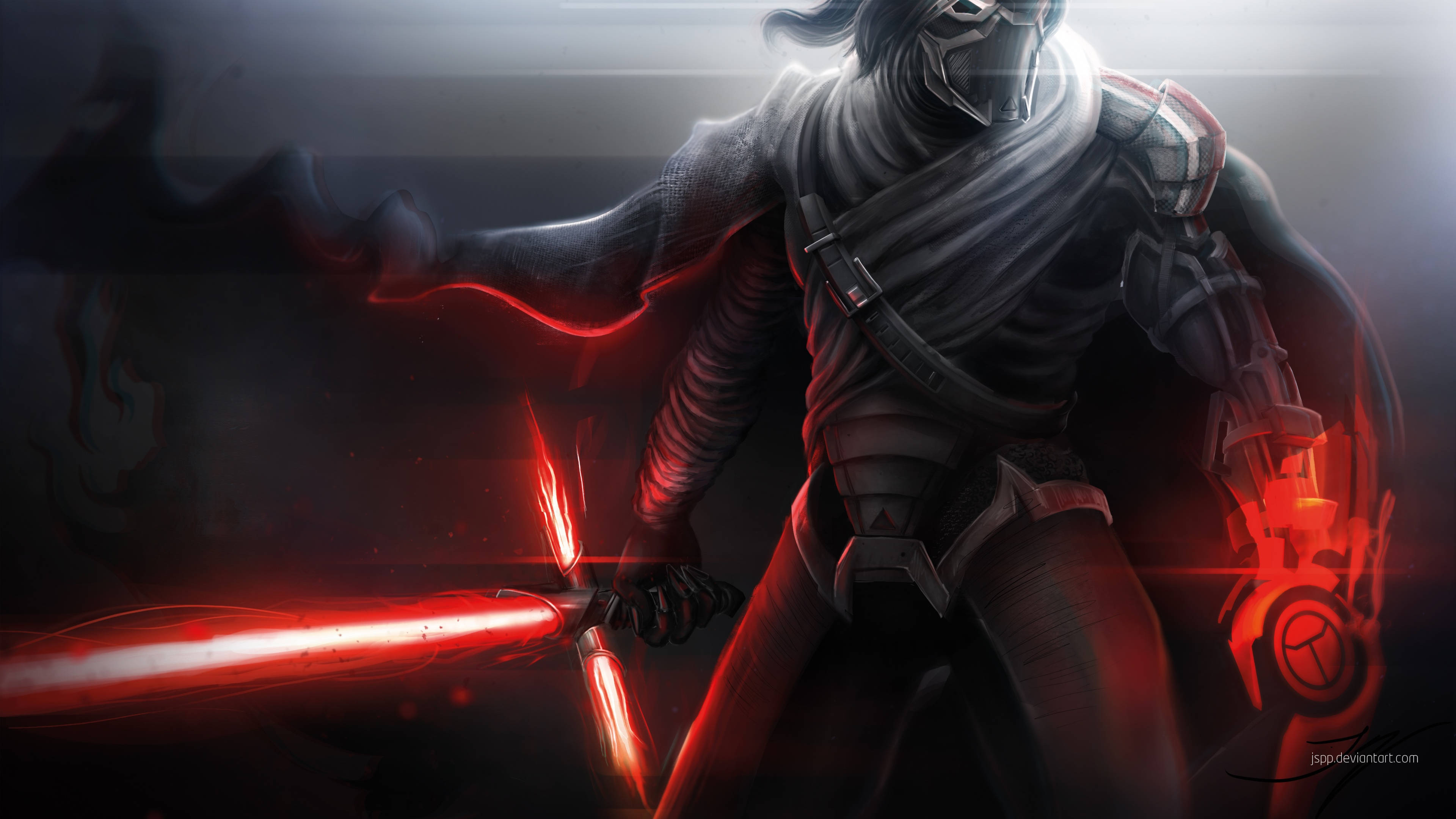 Kylo Ren, black, red, 4K Desktop Wallpaper