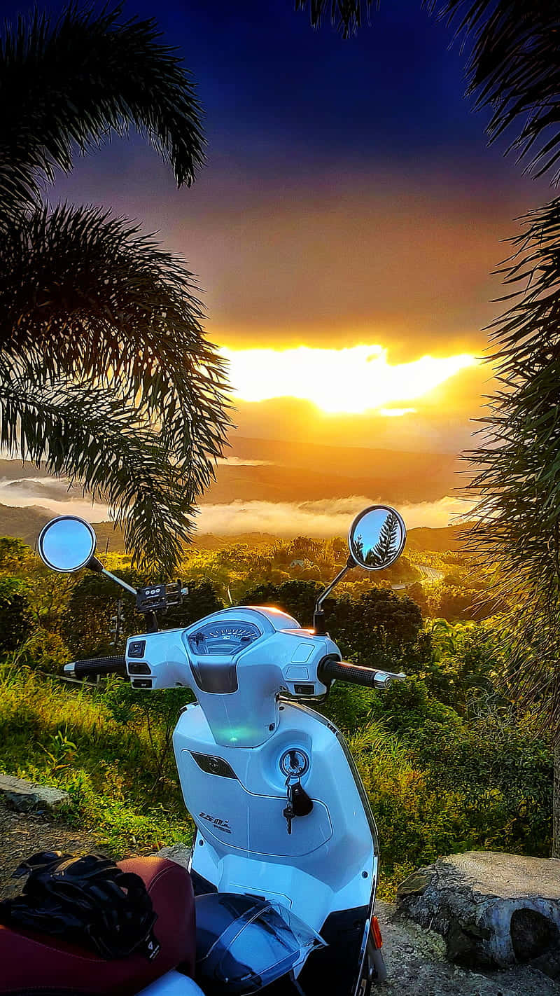 Kymco, scooter, sunset view, HD Phone Wallpaper