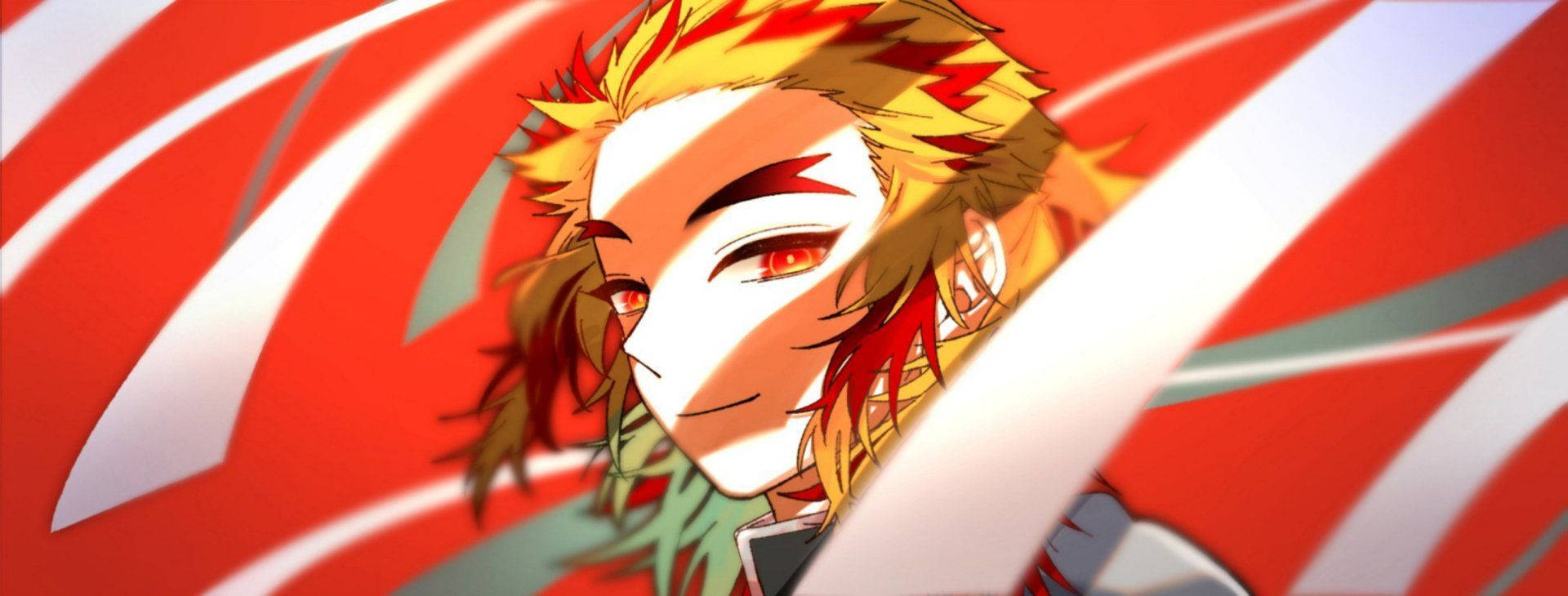 Kyojuro Rengoku, fiery hair, red eyes, Full HD Desktop Wallpaper