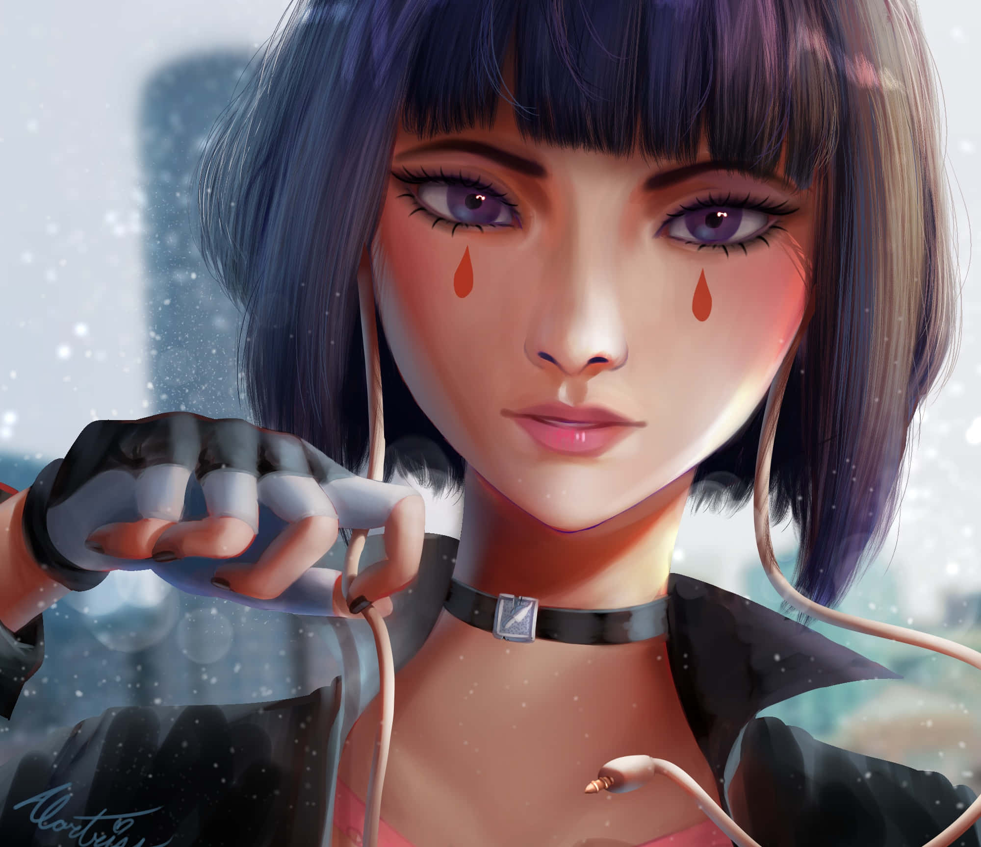 Kyoka Jiro, purple hair, teardrops, Full HD Desktop Wallpaper