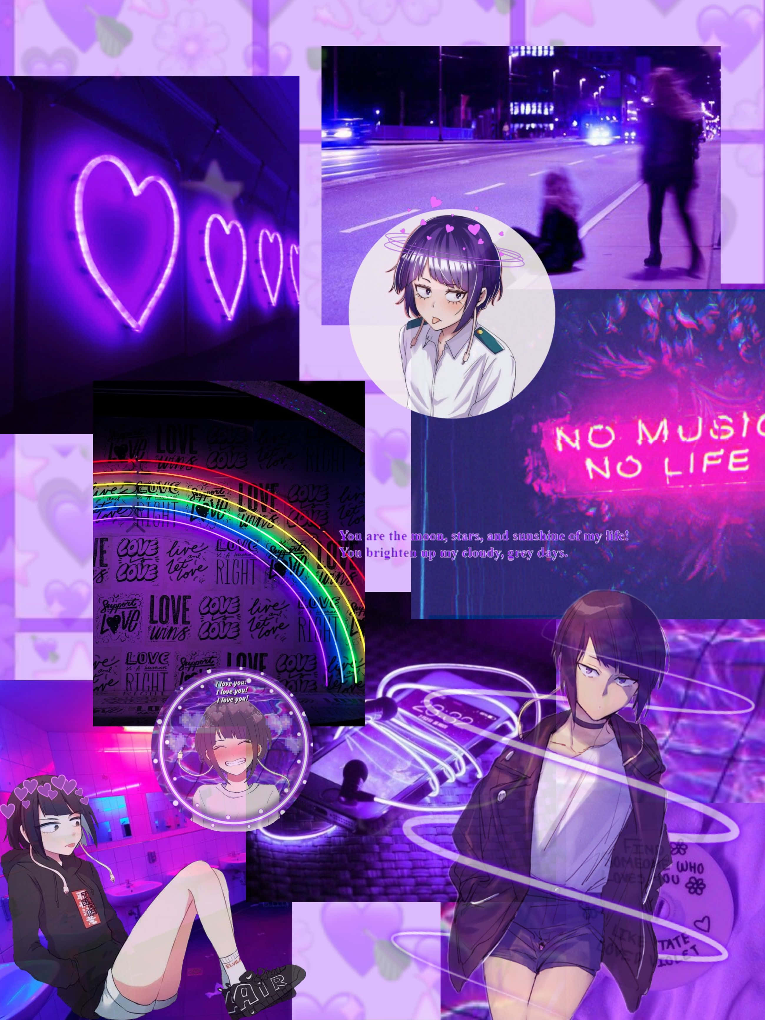 Kyoka Jiro, 2599 x 3465, vibrant purple neon, 2K Phone Wallpaper