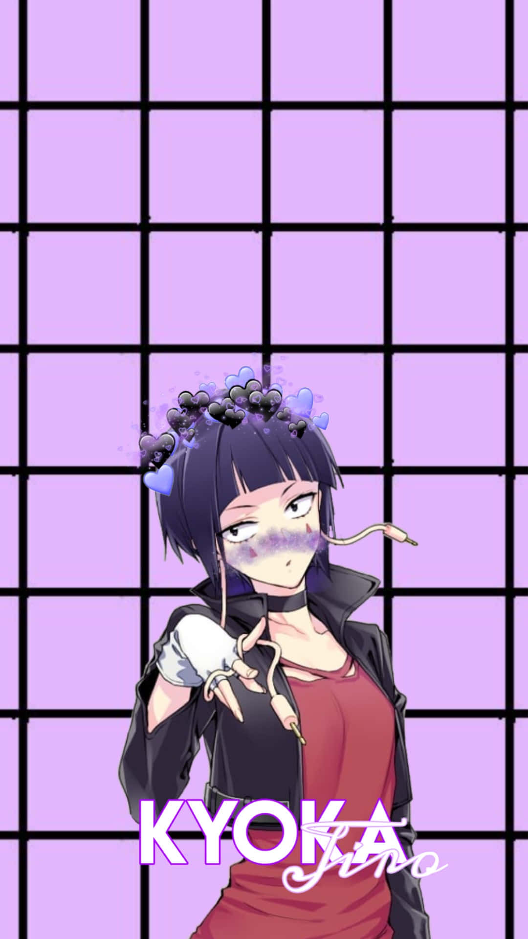 Kyoka Jiro, dark hair, heart-shaped accessories, Full HD Phone Wallpaper