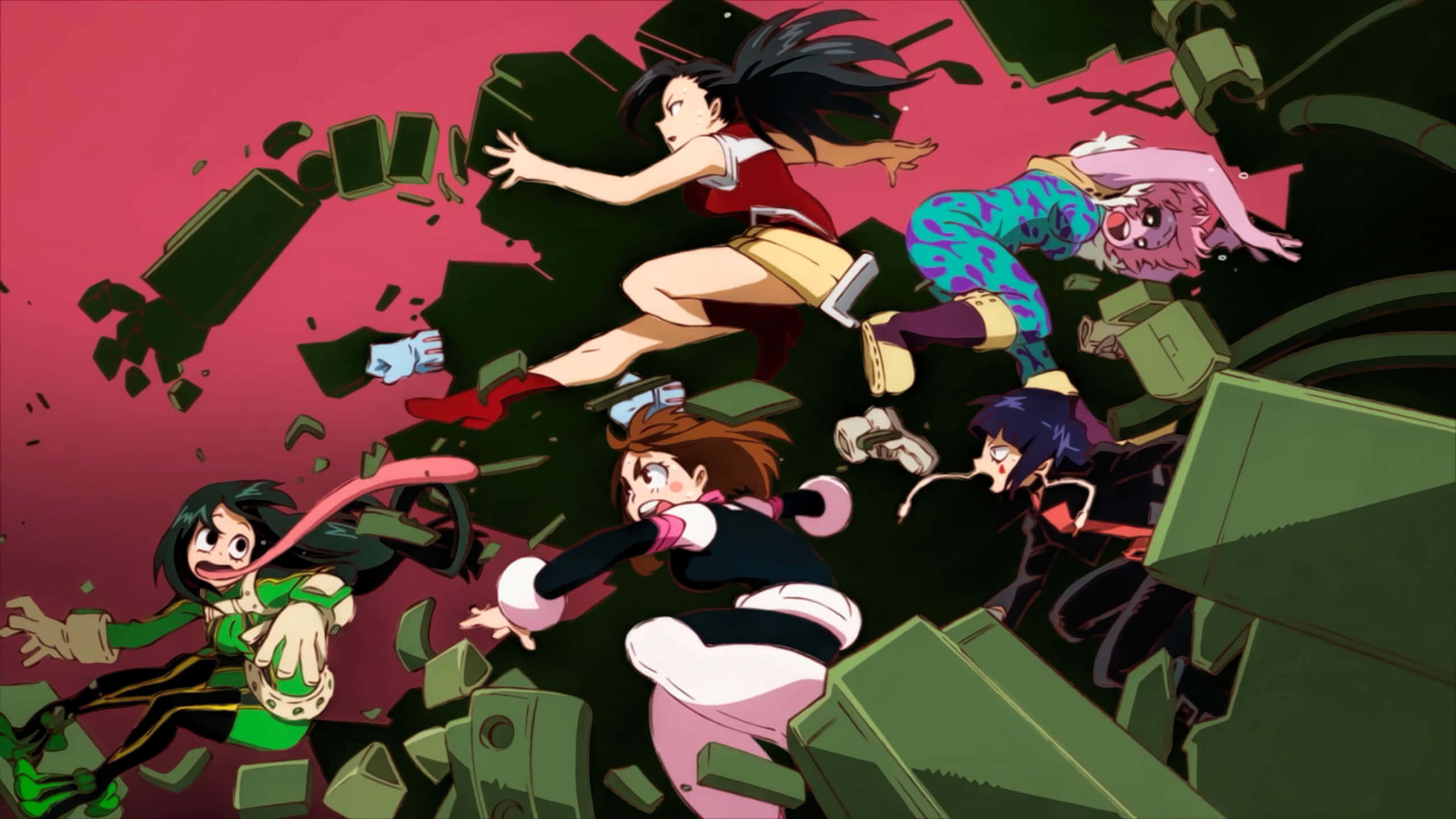 Kyoka Jiro, 2560 x 1440, vivid pink background, 2K Desktop Wallpaper
