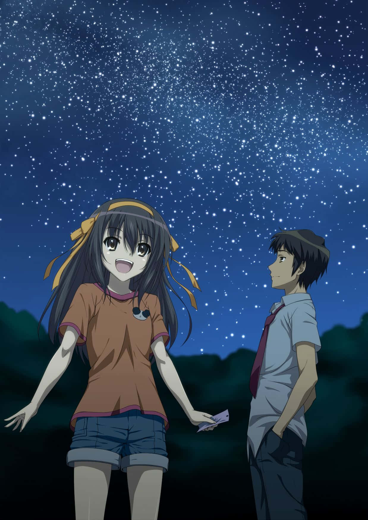 Kyon, starry night sky, outdoors, HD Phone Wallpaper