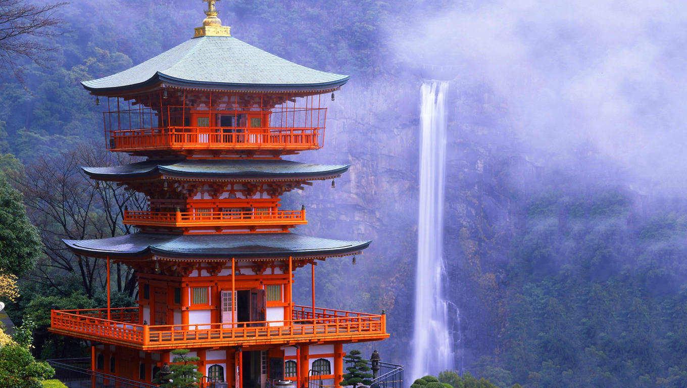 Kyoto, red temple, pagoda, HD Desktop Wallpaper