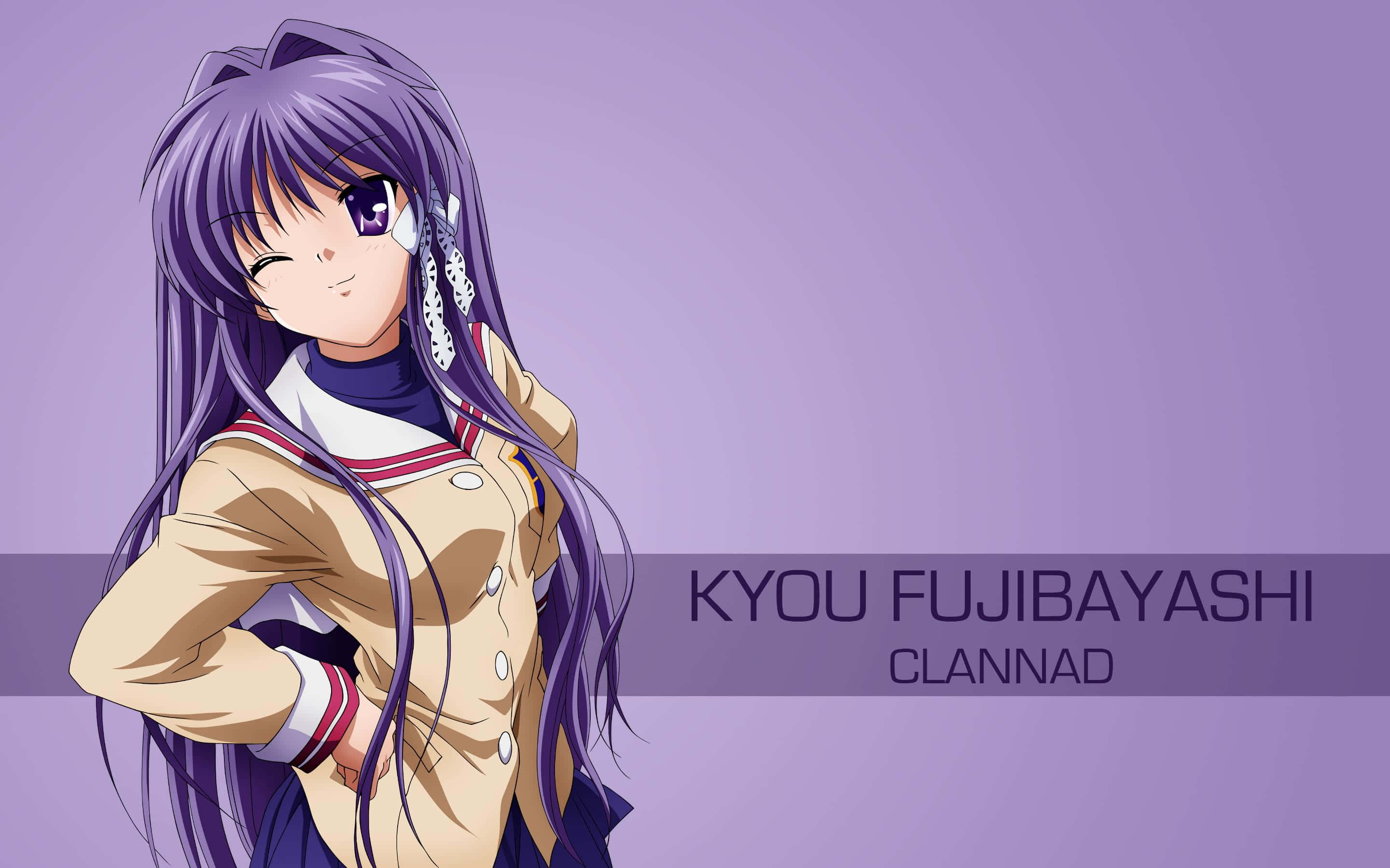 Kyou Fujibayashi, long purple hair, school uniform, 2K Desktop Wallpaper