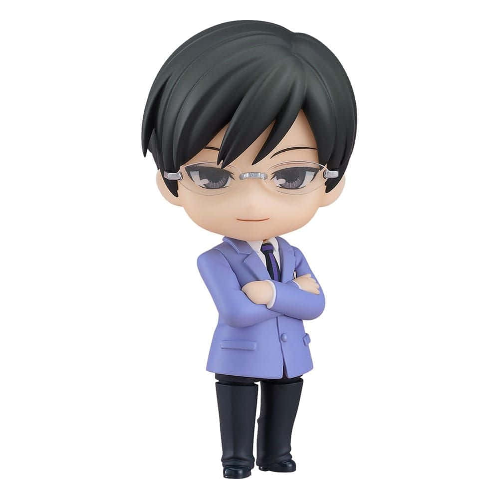 Kyoya Ootori, chibi anime figure, black hair, SD Desktop Wallpaper