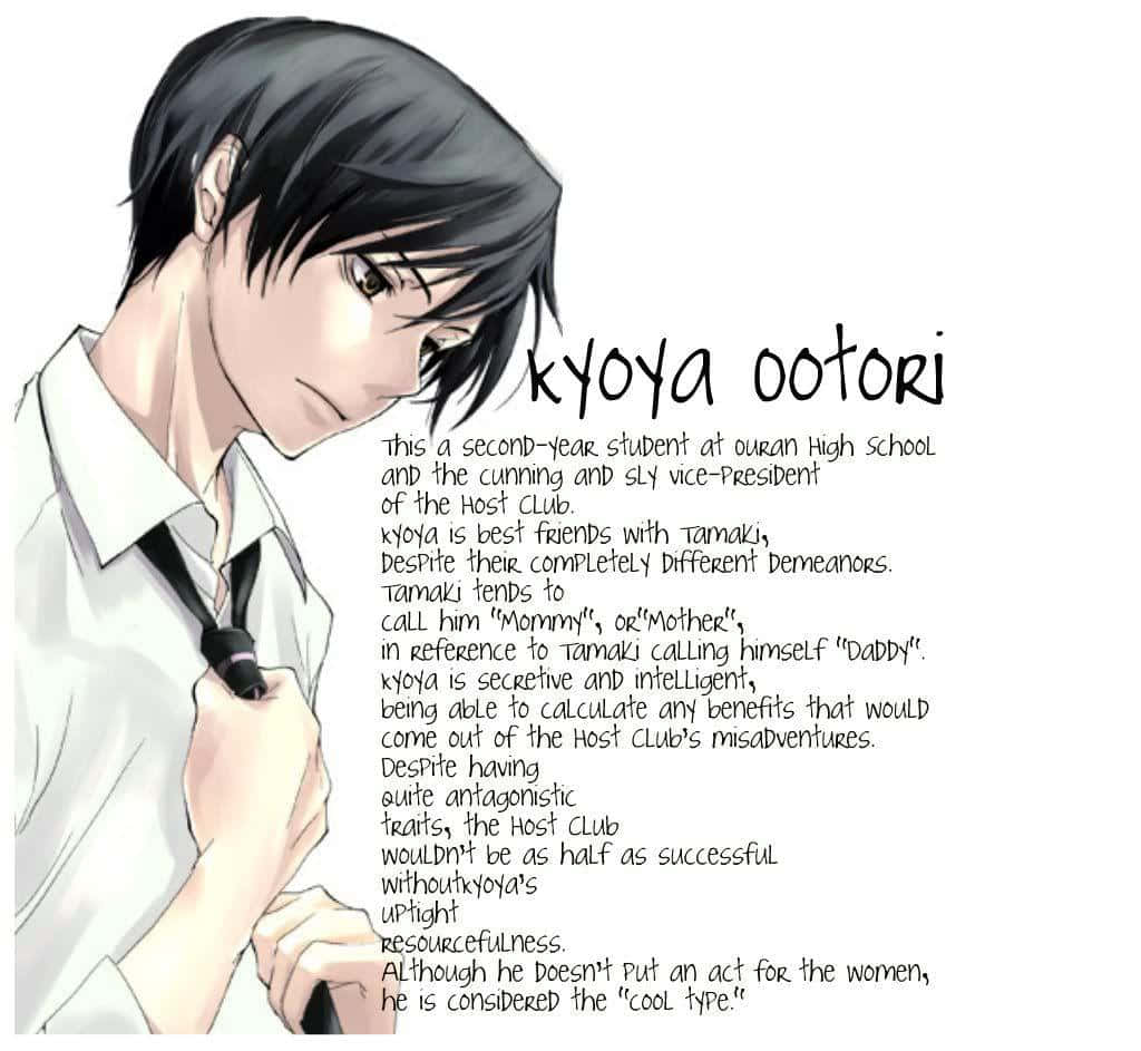 Kyoya Ootori, white shirt, adjusting his tie, SD Desktop Wallpaper