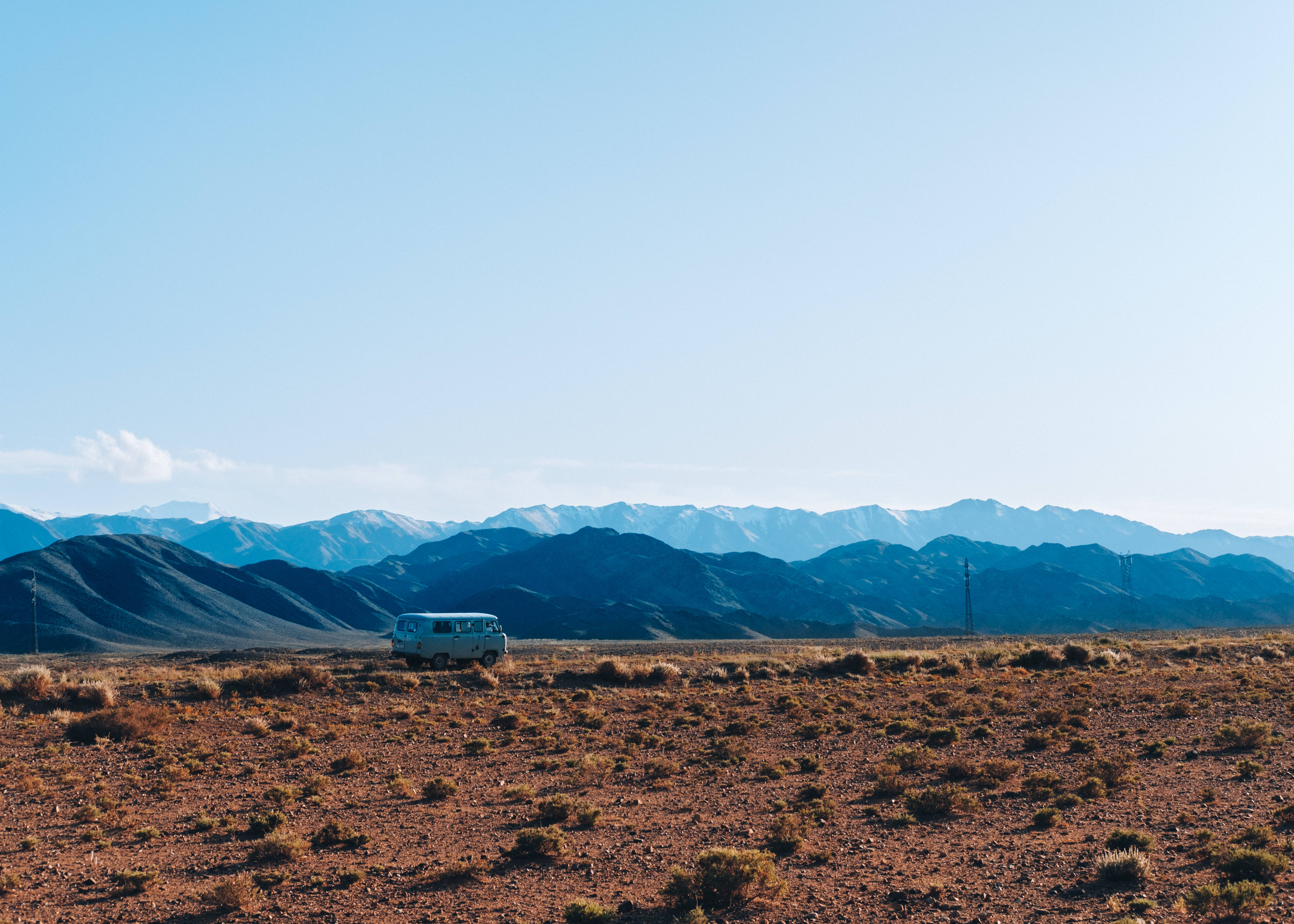 Kyrgyzstan, mountains, shrubland, 5K Desktop Wallpaper