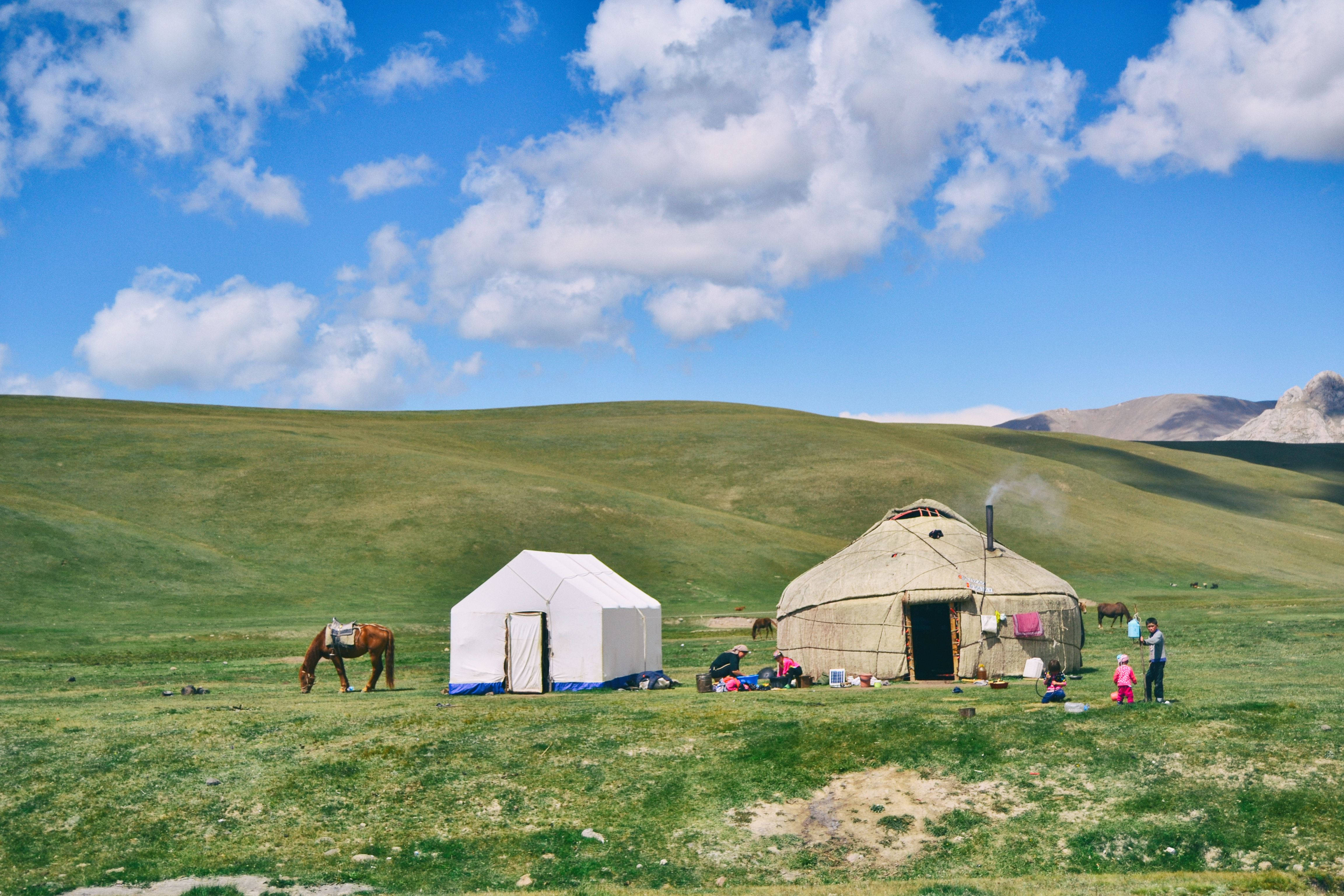 Kyrgyzstan, yurt, modern tent, 4K Desktop Wallpaper