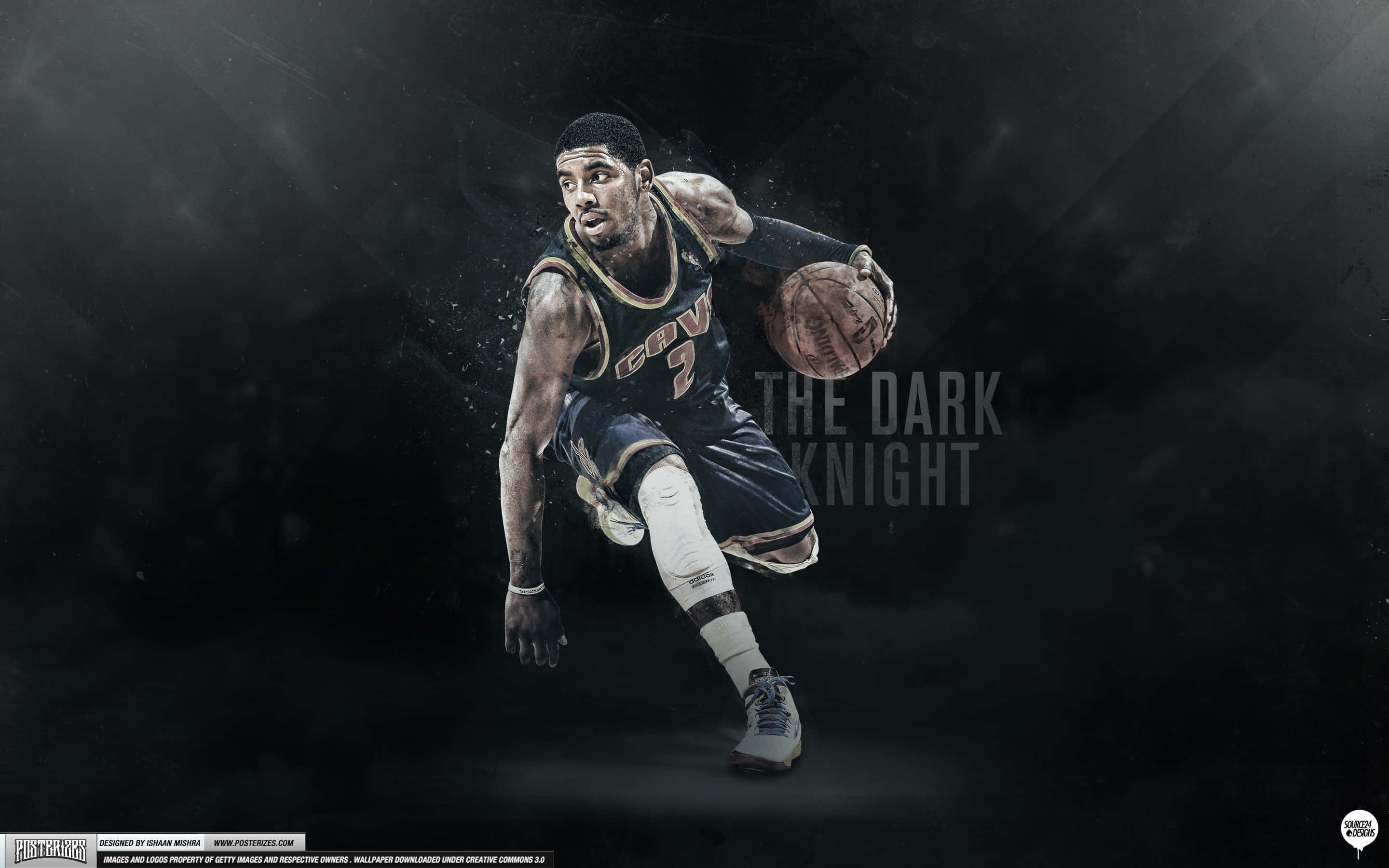 Kyrie Irving, dark uniform, smoky black background, 2K Desktop Wallpaper