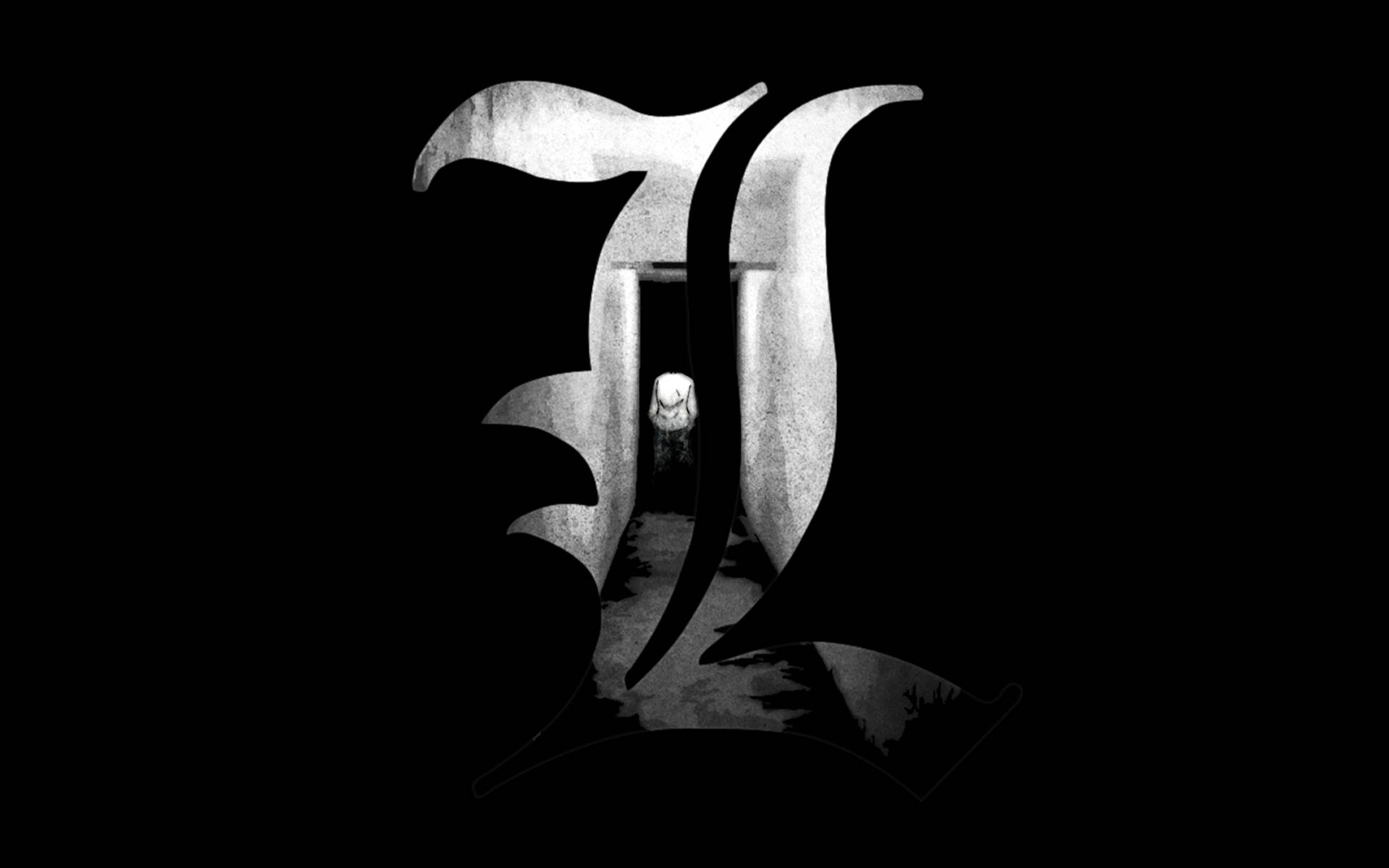 L Lawliet, letter L, shadowy figure, Full HD Desktop Wallpaper