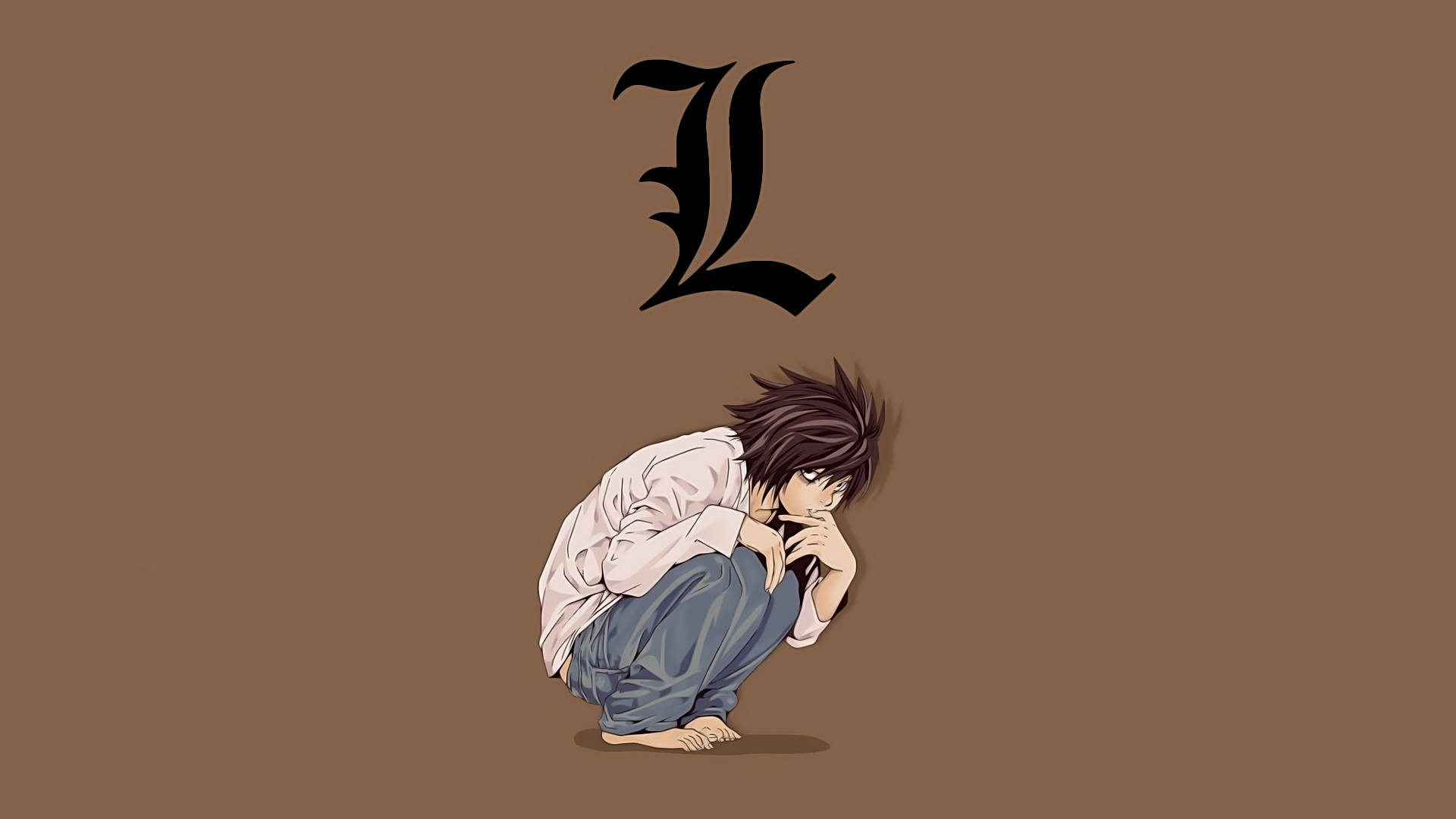 L Lawliet, anime character L, large stylized L symbol, Full HD Desktop Wallpaper