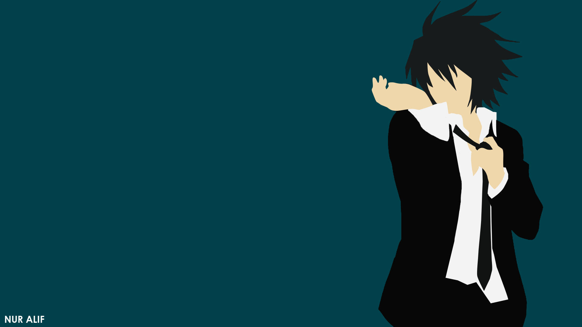 L Lawliet, black suit, white shirt, Full HD Desktop Wallpaper