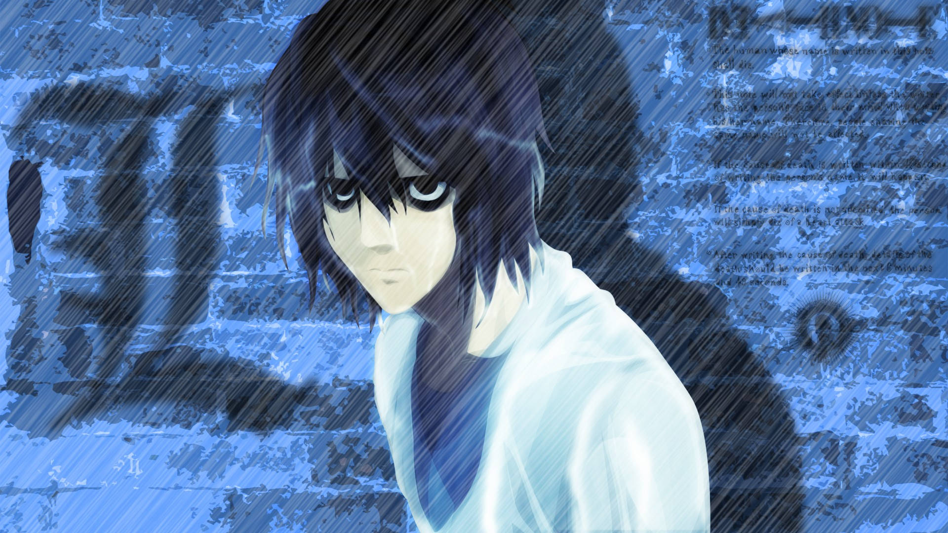 L Lawliet, anime character, dark hair, Full HD Desktop Wallpaper