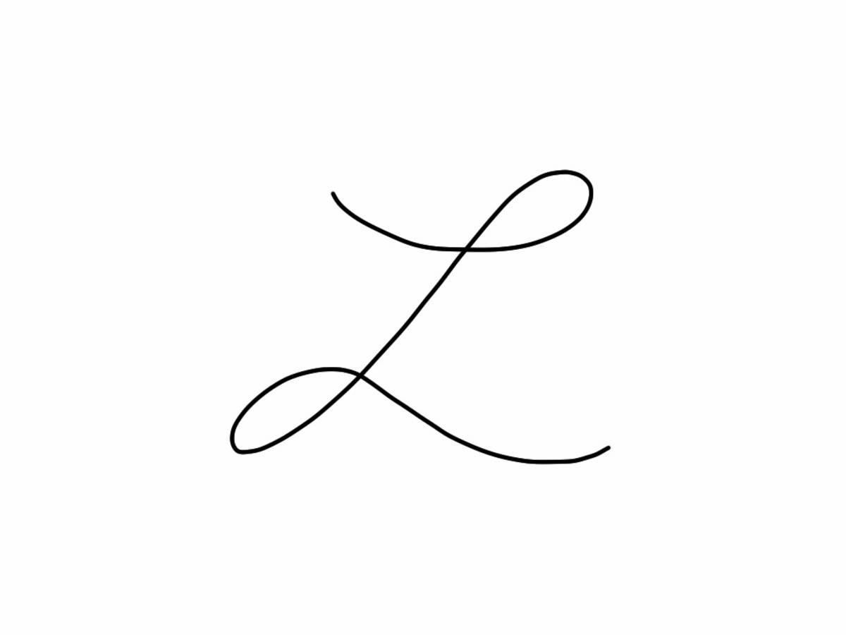 minimalist cursive letter L, black, smooth flowing lines, SD Desktop Wallpaper