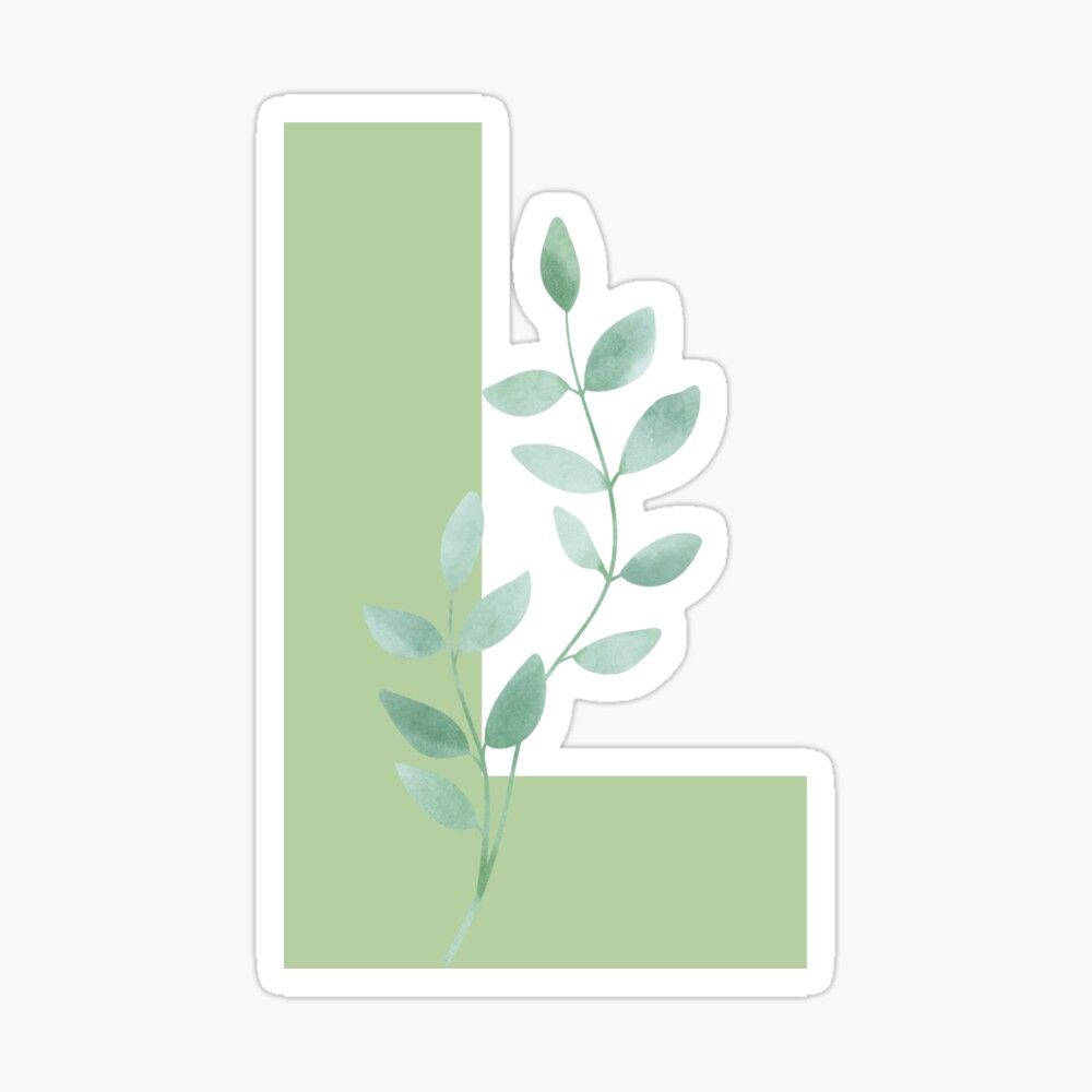 pastel green, letter L, watercolor, SD Desktop Wallpaper