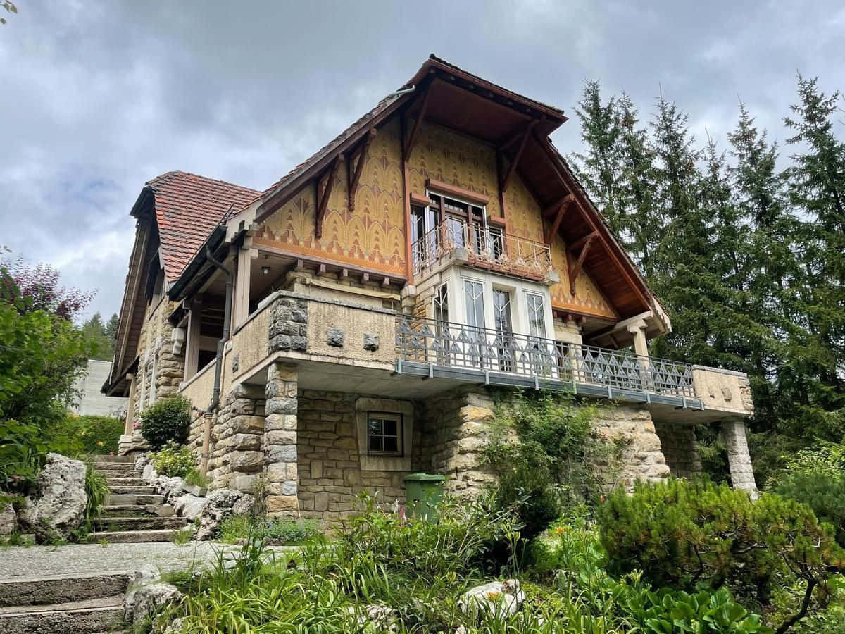 La Chaux De Fonds, rustic stone house, wooden beams, SD Desktop Wallpaper