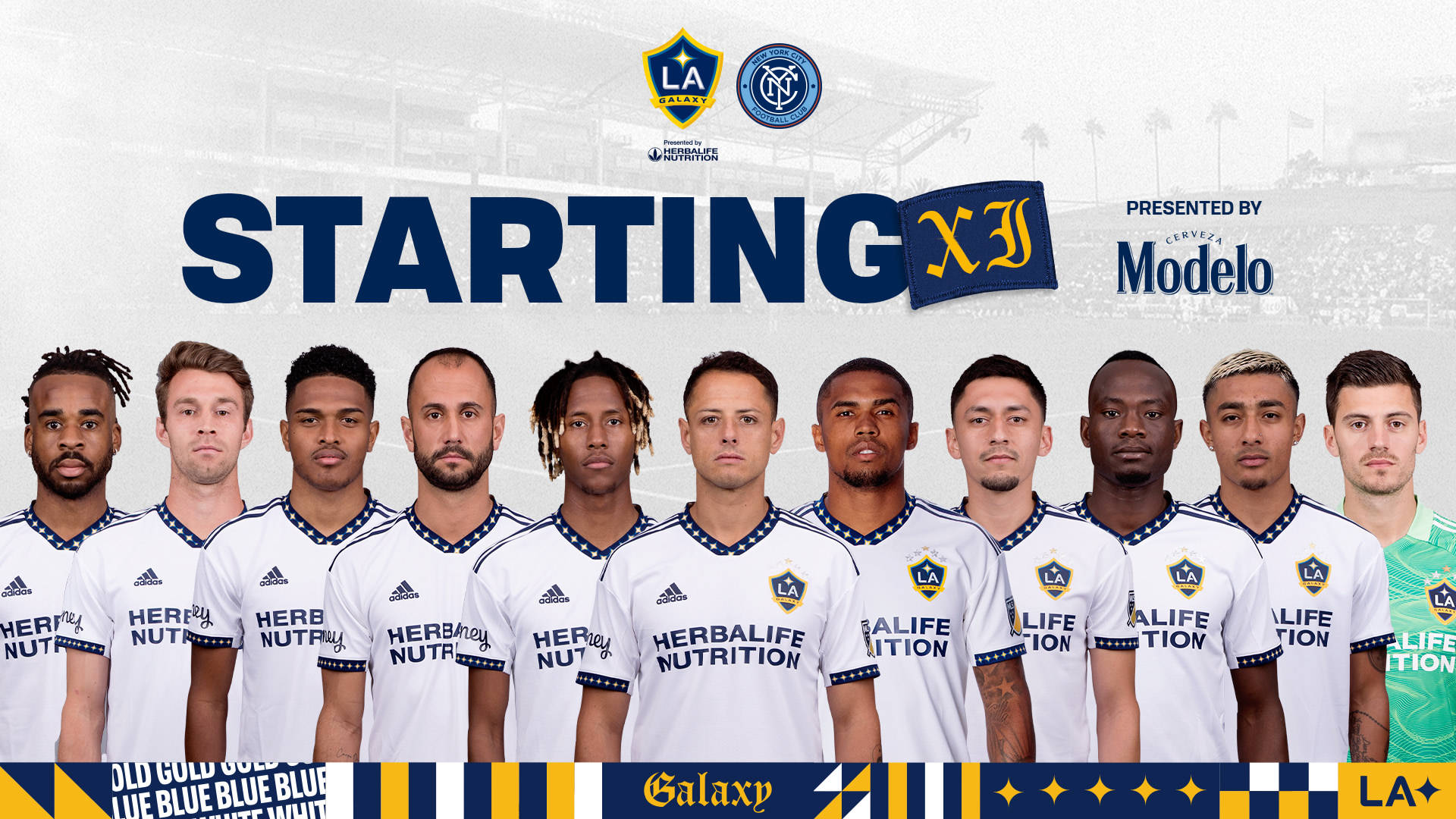 LA Galaxy, white jerseys, blue accents, Full HD Desktop Wallpaper