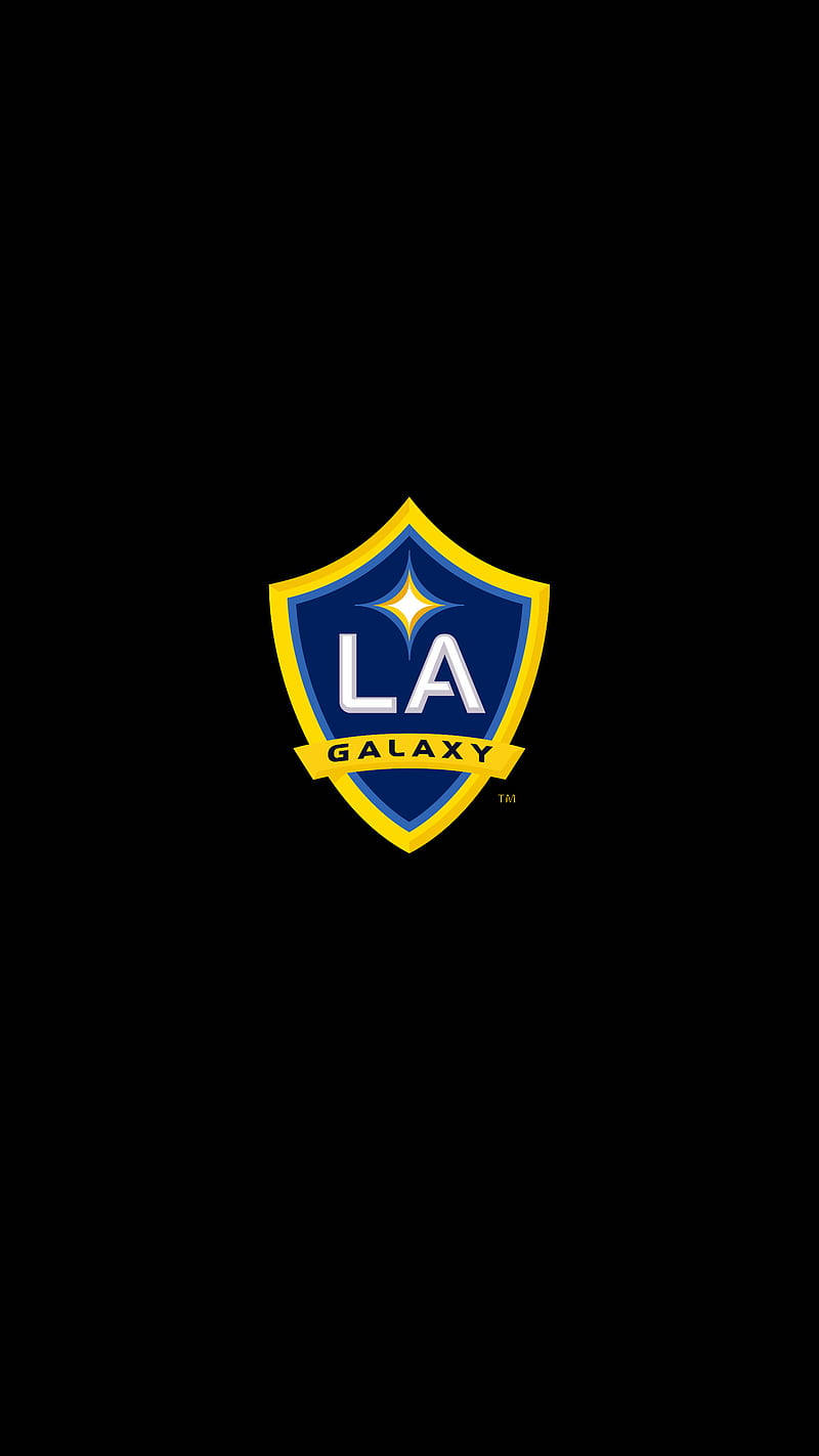 LA Galaxy, soccer team logo, solid black background, HD Phone Wallpaper