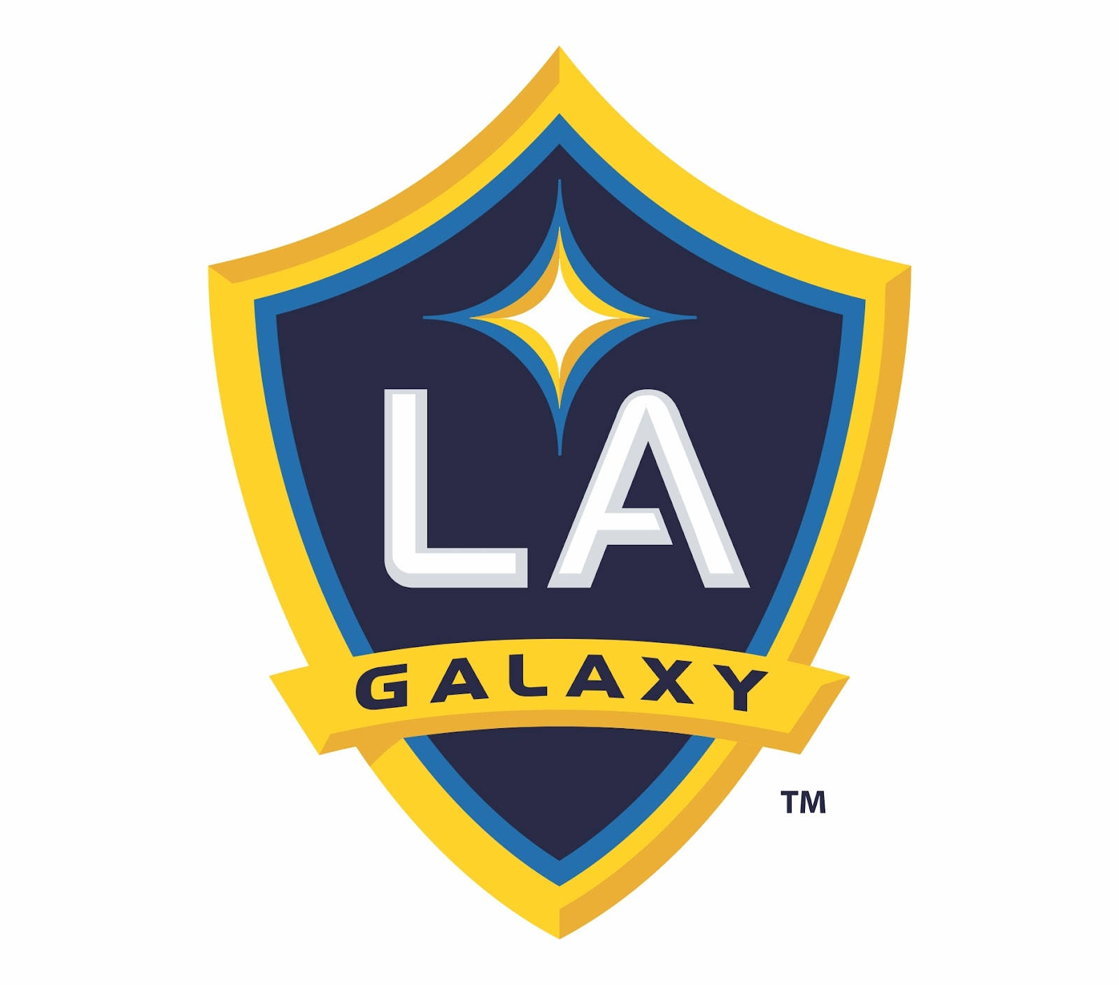 LA Galaxy, shield, yellow blue and white colors, HD Desktop Wallpaper