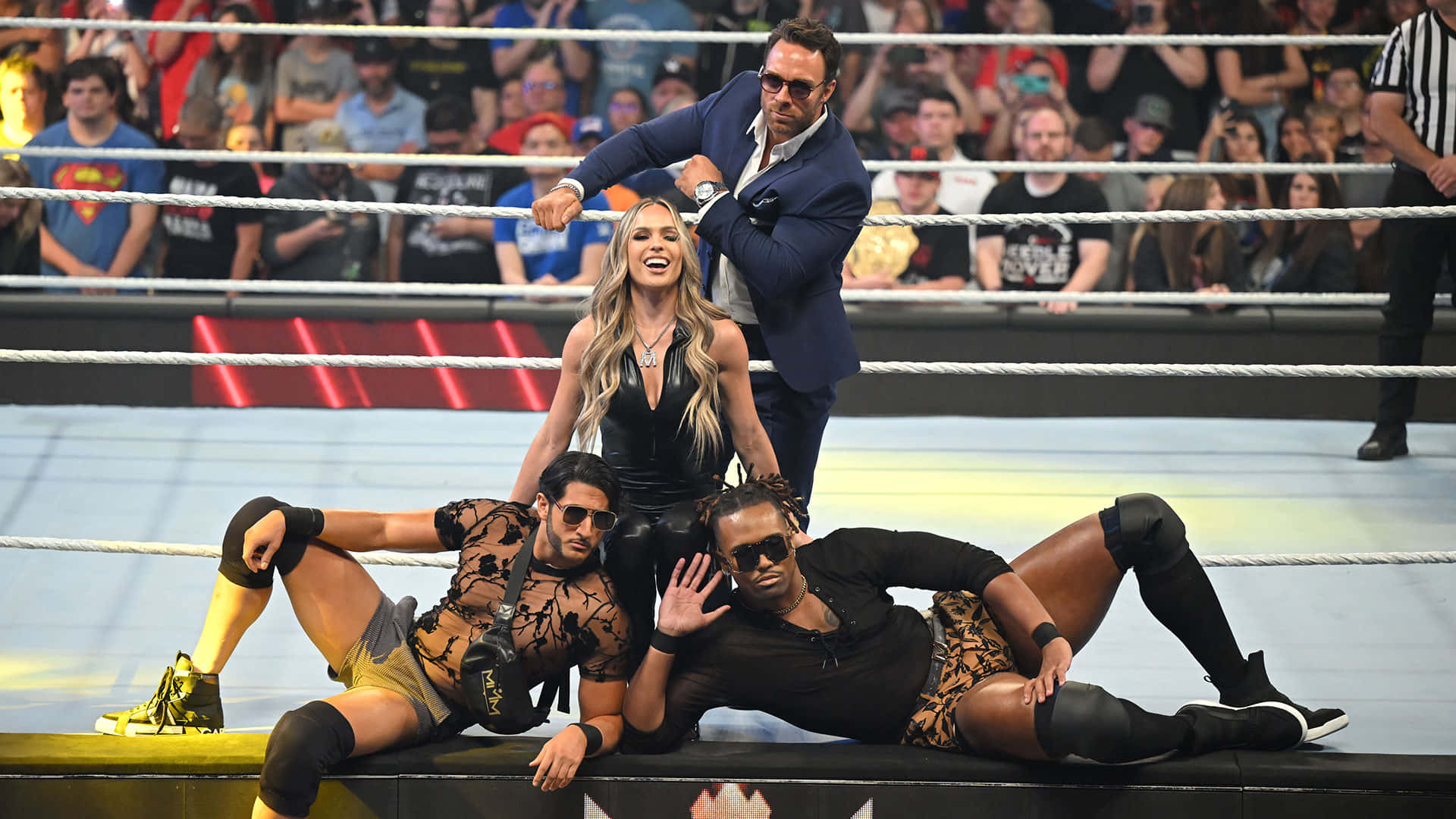 LA Knight, black outfits, ring apron, Full HD Desktop Wallpaper
